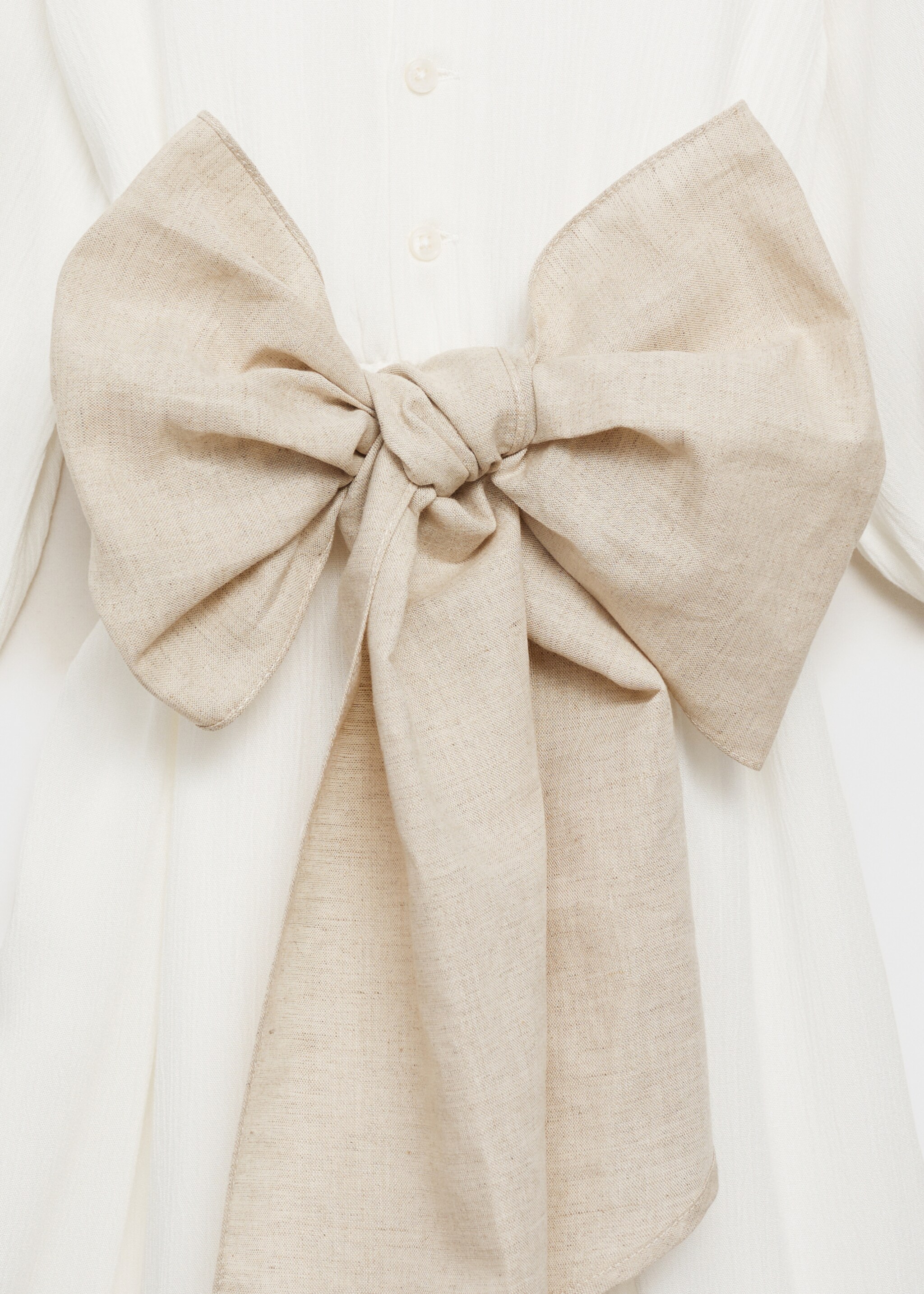 Bow long jumpsuit - Details of the article 8, White. Ref: 87083634-00.