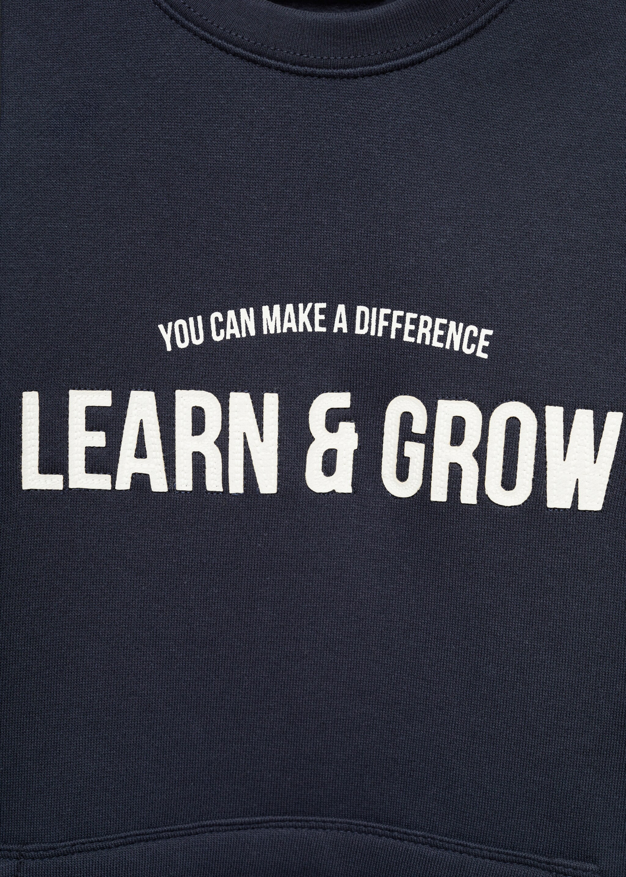 Sweat-shirt imprimé message - Détail de l'article 8, Bleu marine foncé. Ref: 87083636-00.