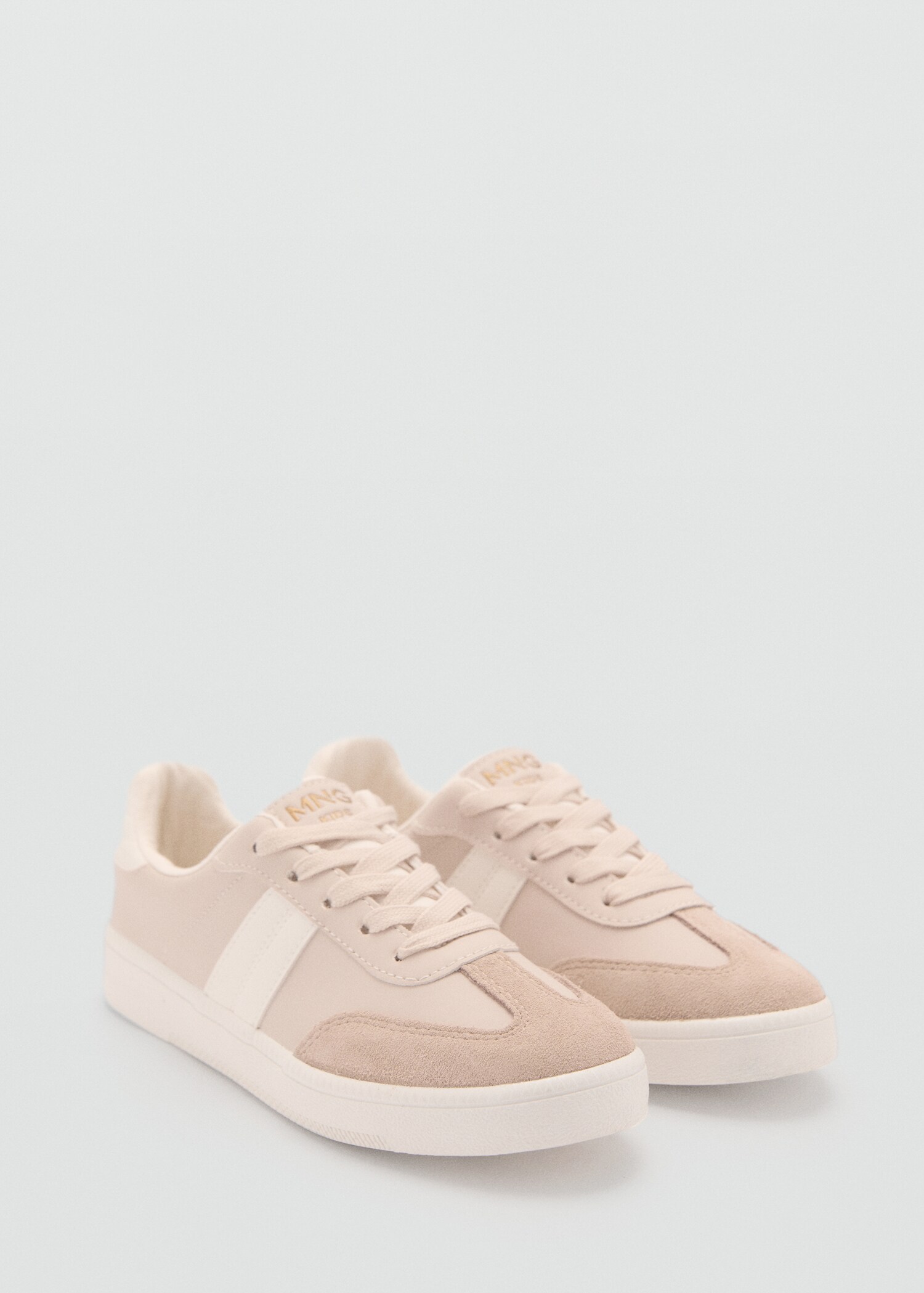 Kombinierte Leder-Sneakers - Mittlere Ansicht