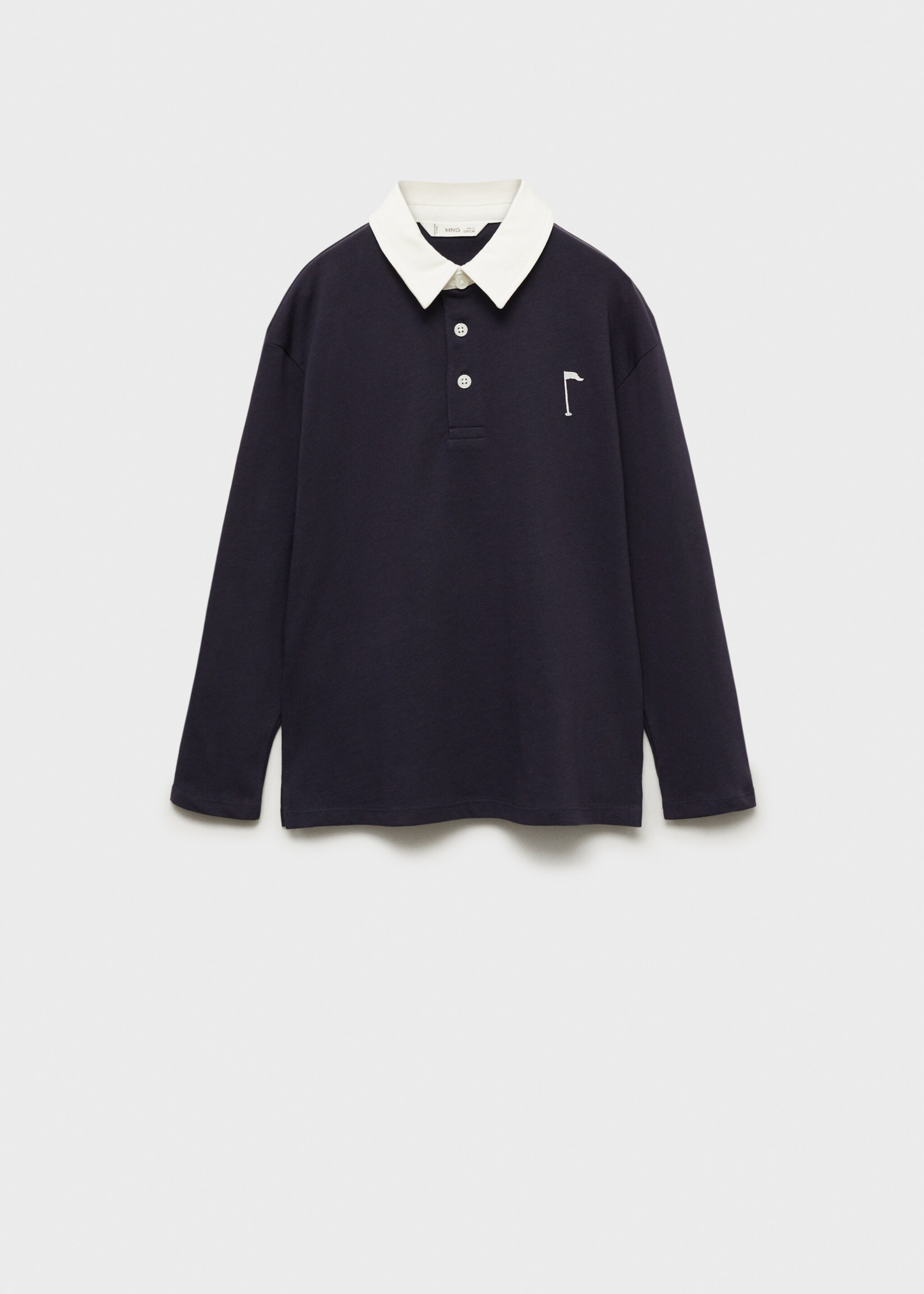 Polo cotó coll contrast - Article sense model, Blau marí fosc. Ref: 87083641-00.