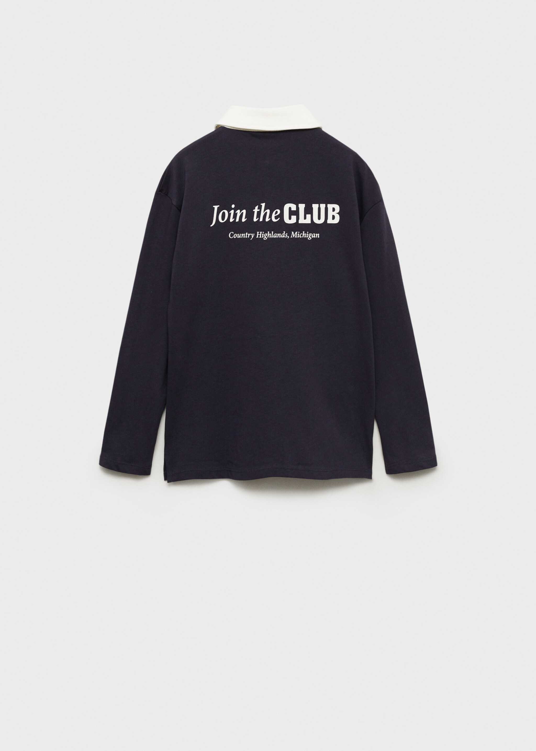 Polo cotó coll contrast - Revers de l'article, Blau marí fosc. Ref: 87083641-00.