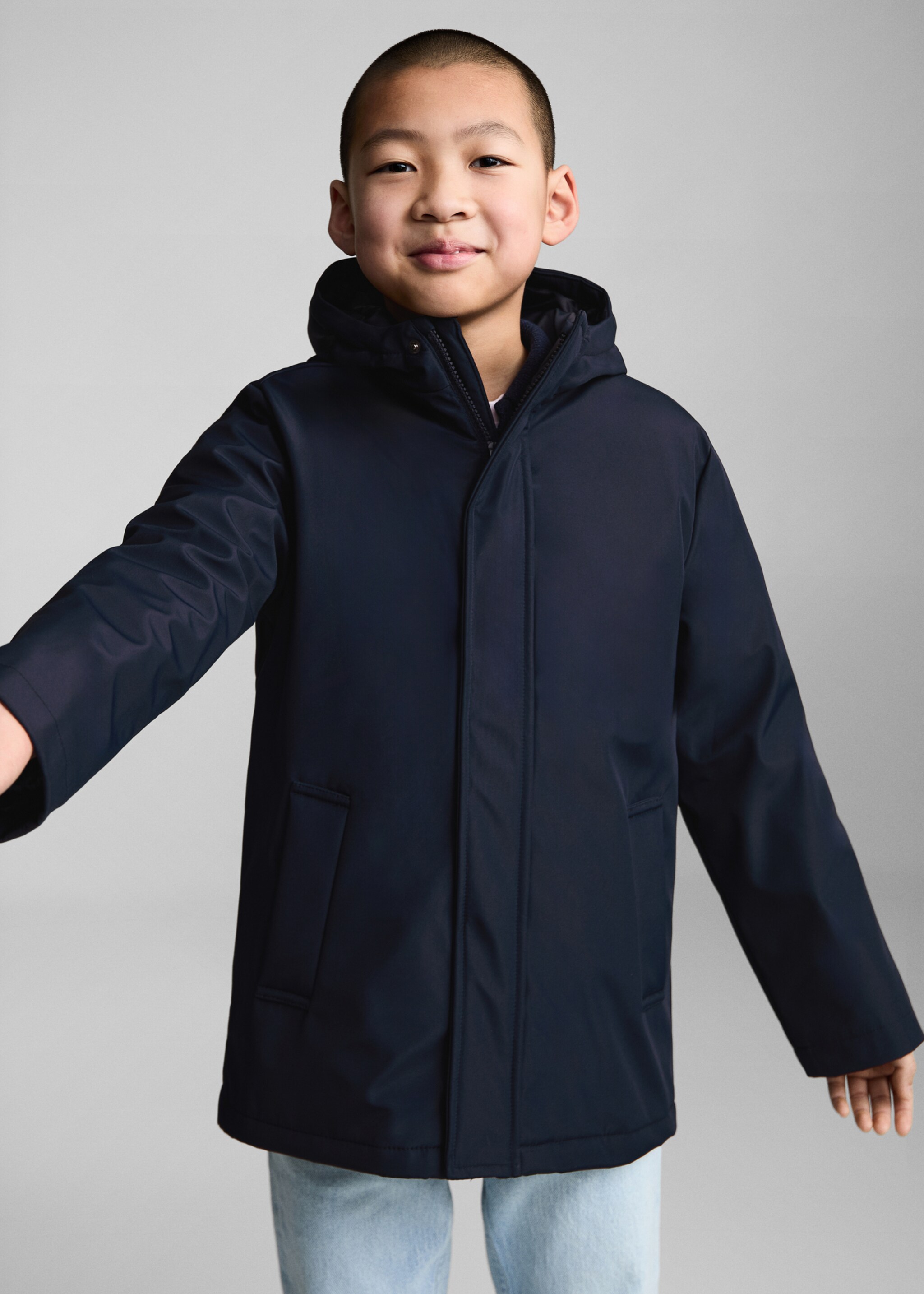 Waterproof padded parka - Medium plane, Dark Navy. Ref: 87083643-00.
