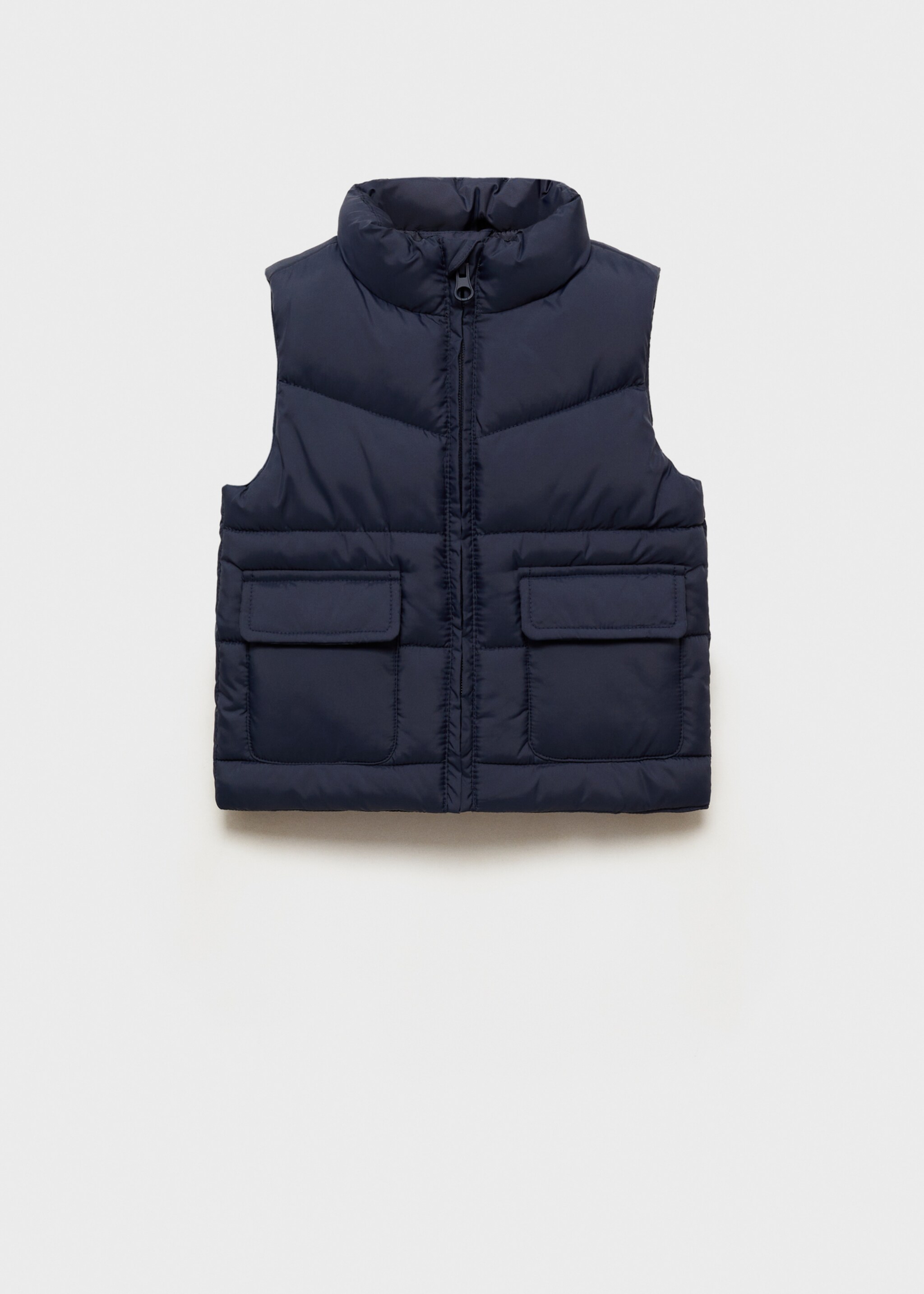 Quilted gilet with pockets - Article without model, Dark Navy. Ref: 87083644-00.
