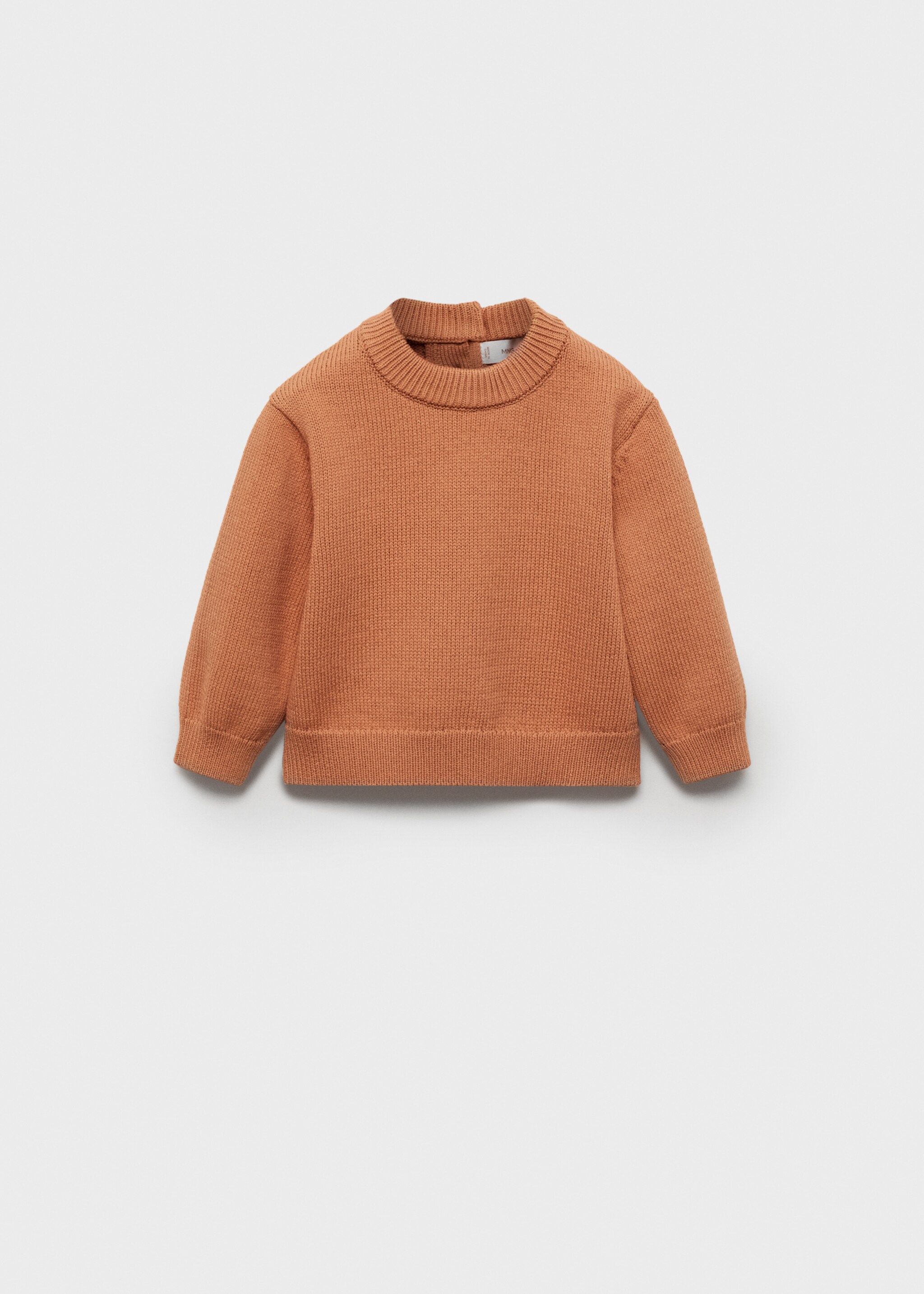 Knitted cotton sweater - Article without model, Pastel Orange. Ref: 87083651-00.