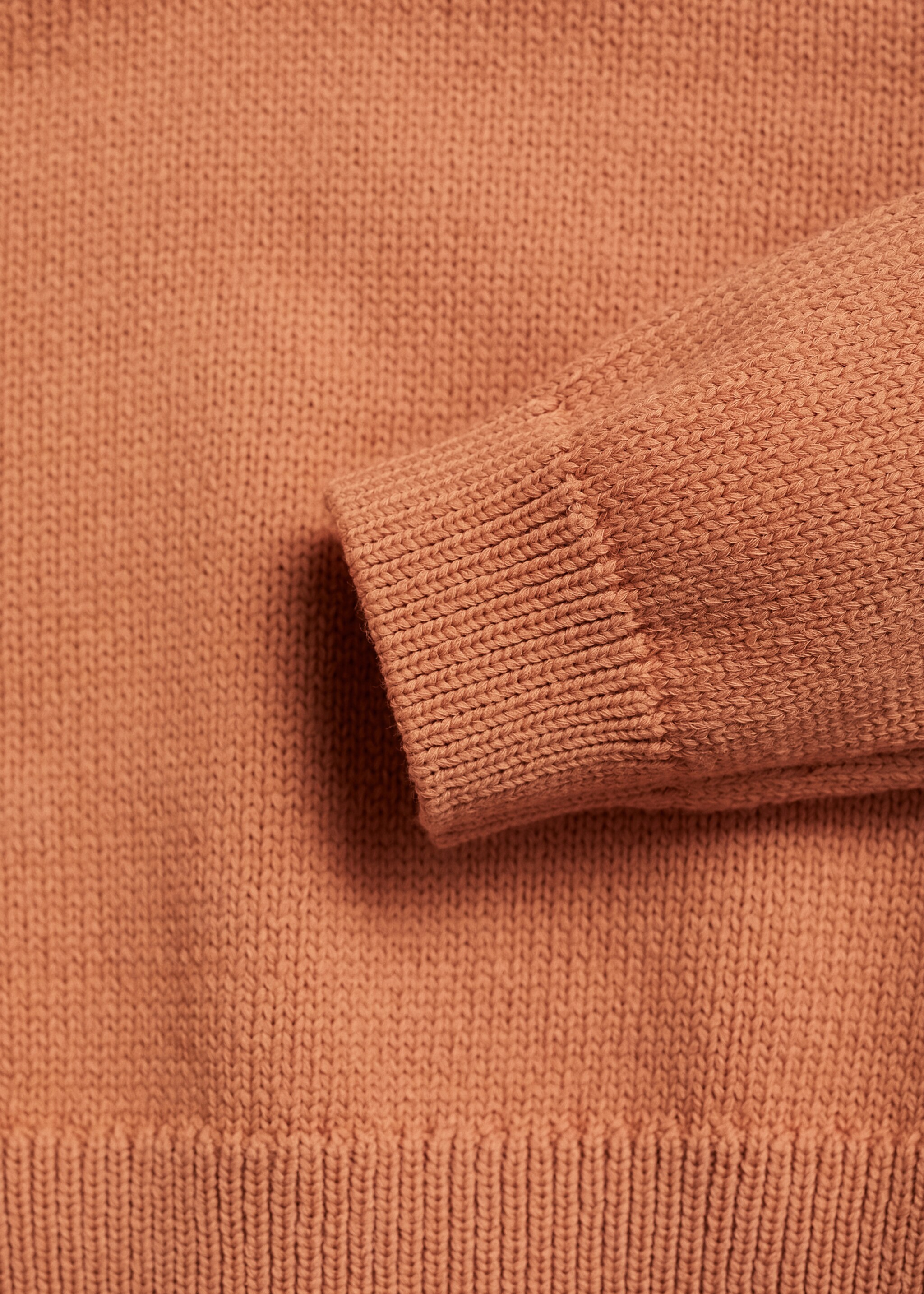 Knitted cotton sweater - Details of the article 0, Pastel Orange. Ref: 87083651-00.