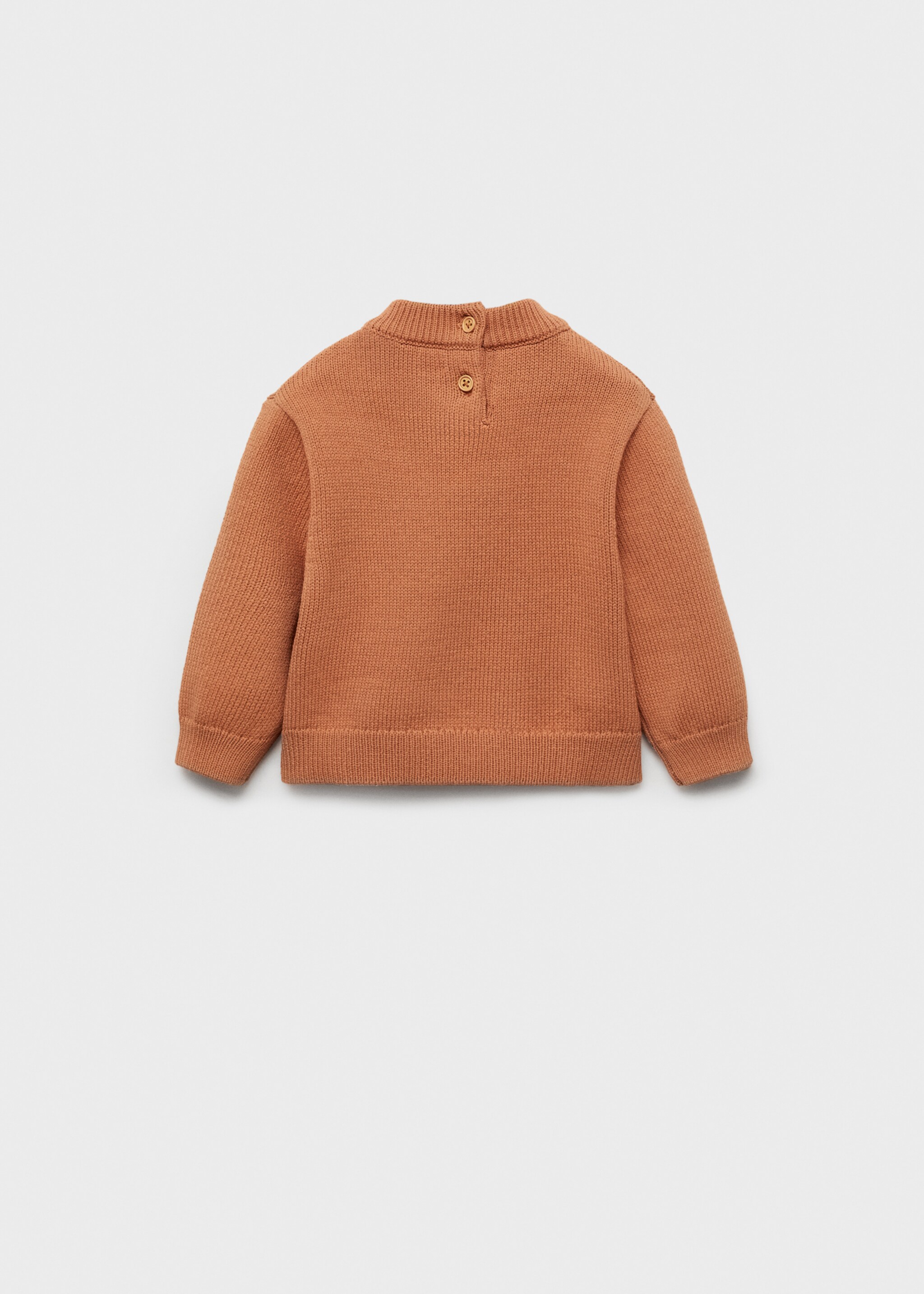 Knitted cotton sweater - Reverse of the article, Pastel Orange. Ref: 87083651-00.