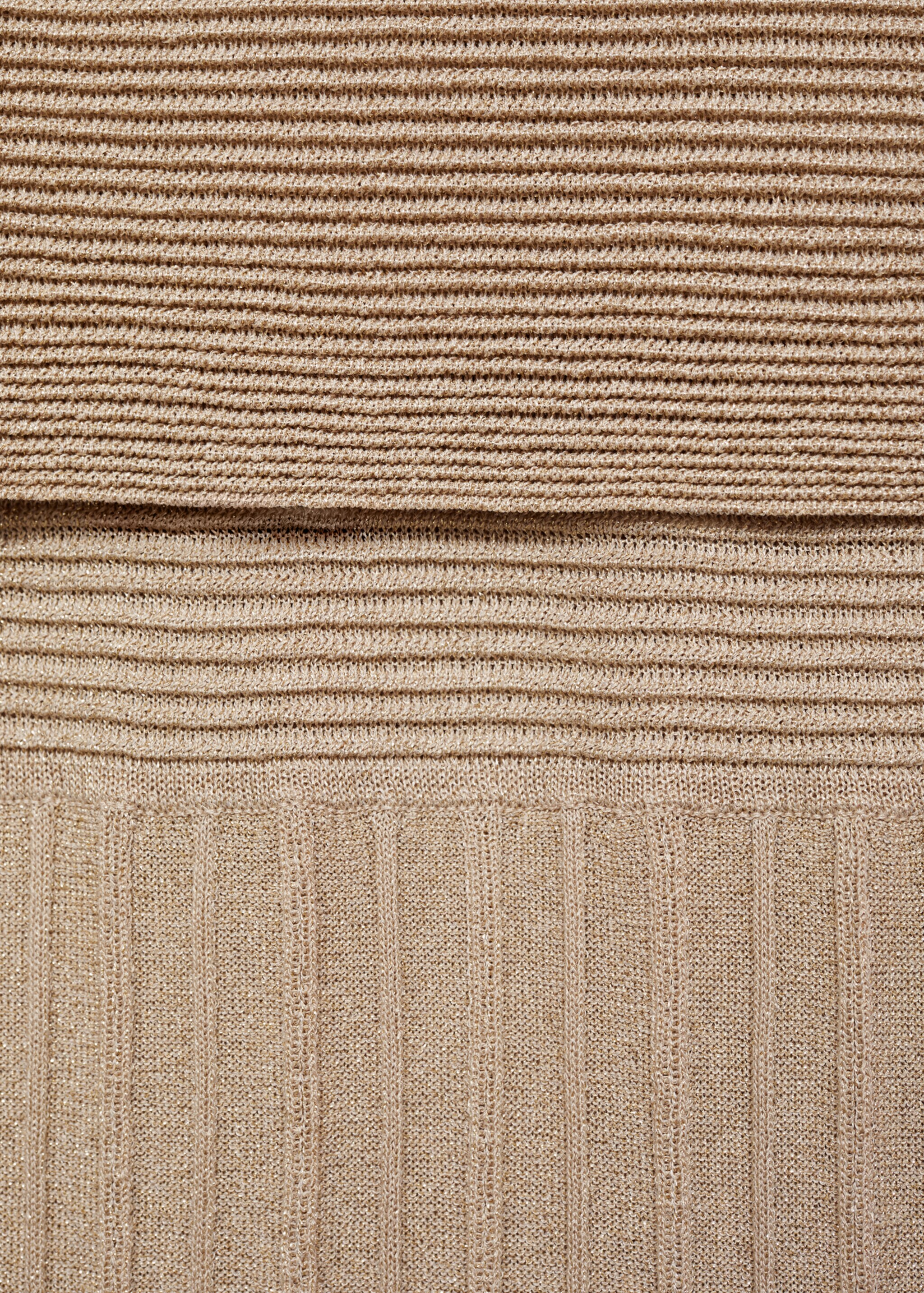Knitted dress with shiny finish - Details of the article 0, Gold. Ref: 87084063-00.
