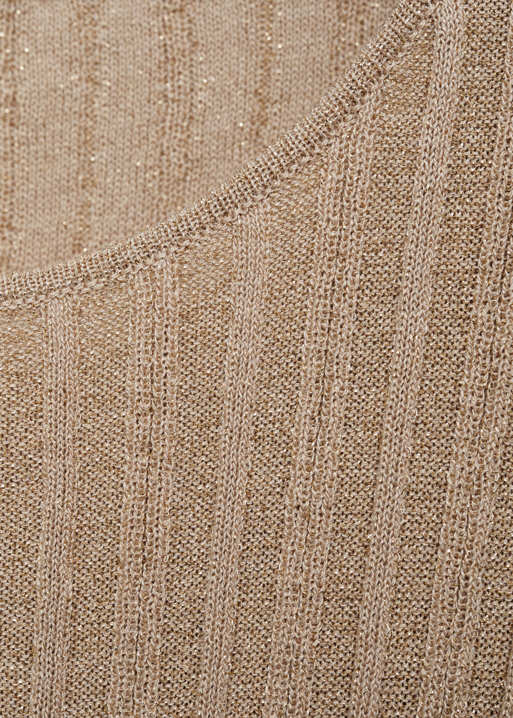 Knitted dress with shiny finish - Details of the article 8, Gold. Ref: 87084063-00.