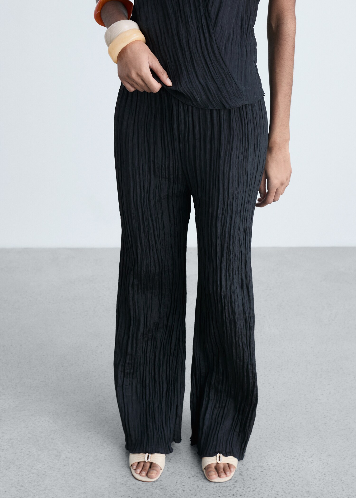 Pleated straight trousers - Medium plane