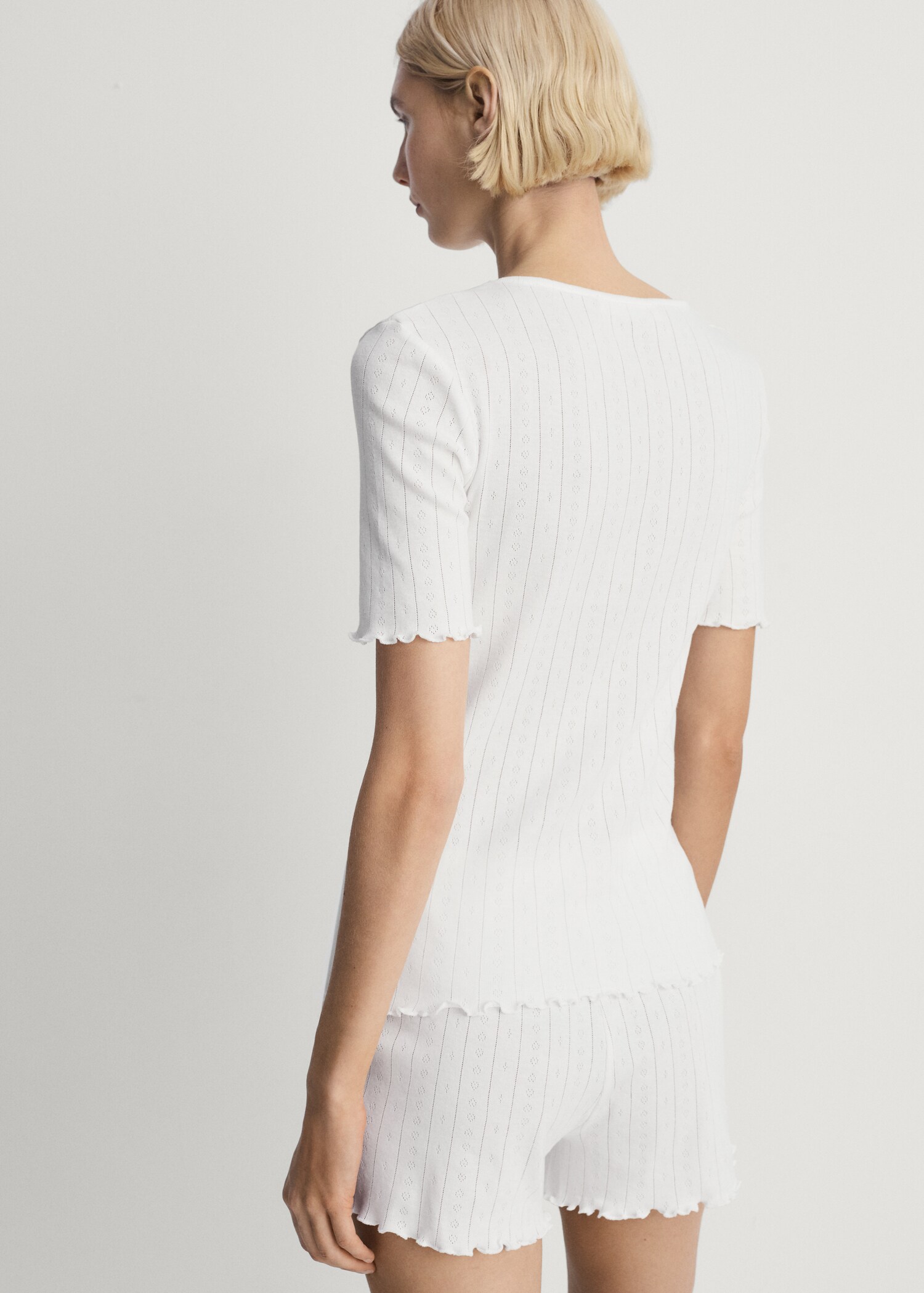 Unstitched cotton pyjama top - Reverse of the article