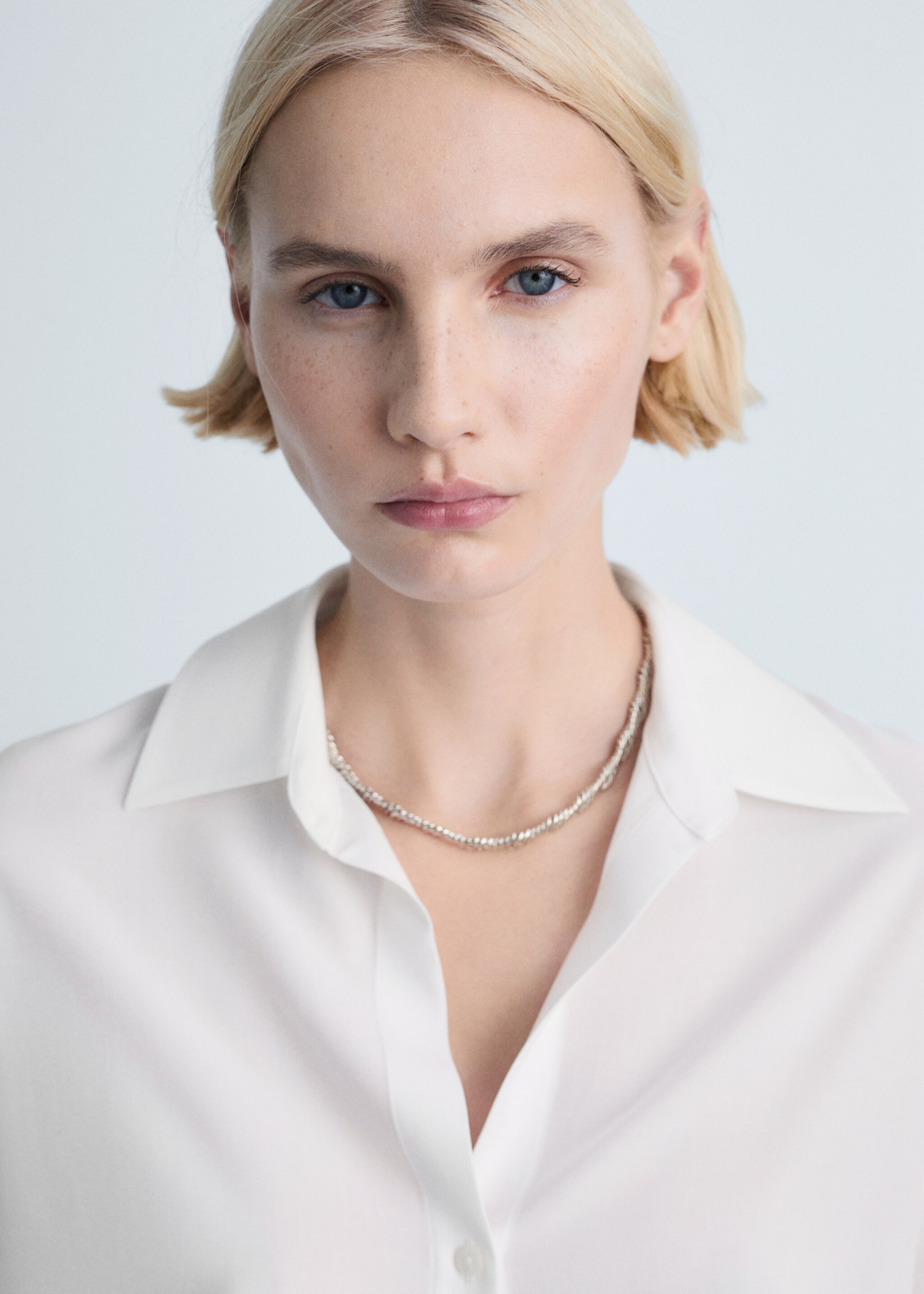 Lyocell fluid shirt - Details of the article 1, Off White. Ref: 87084067-00.