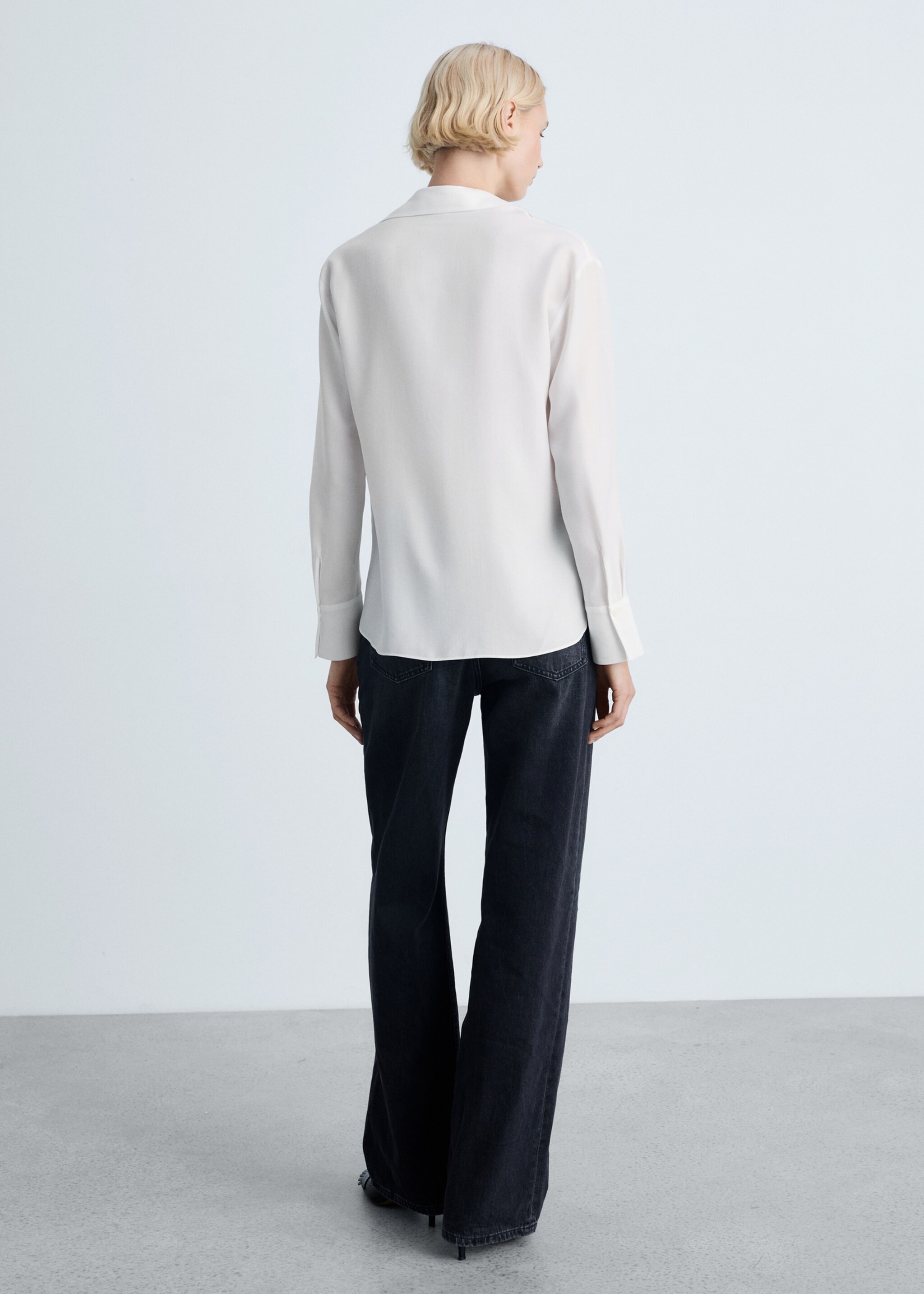 Lyocell fluid shirt - Reverse of the article, Off White. Ref: 87084067-00.