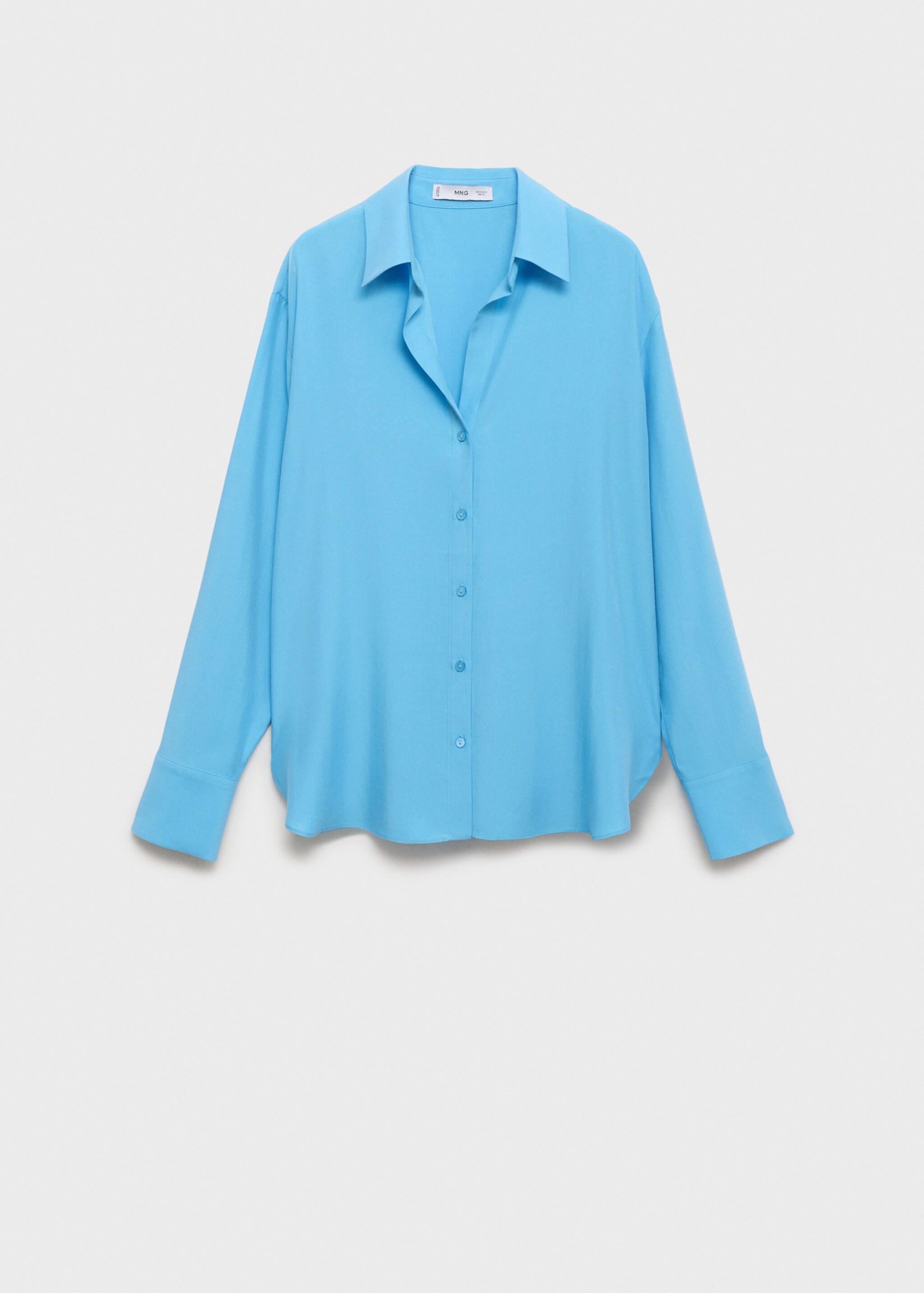 Vid skjorta lyocell - Artikel utan modell, Blå. Ref: 87084067-00.