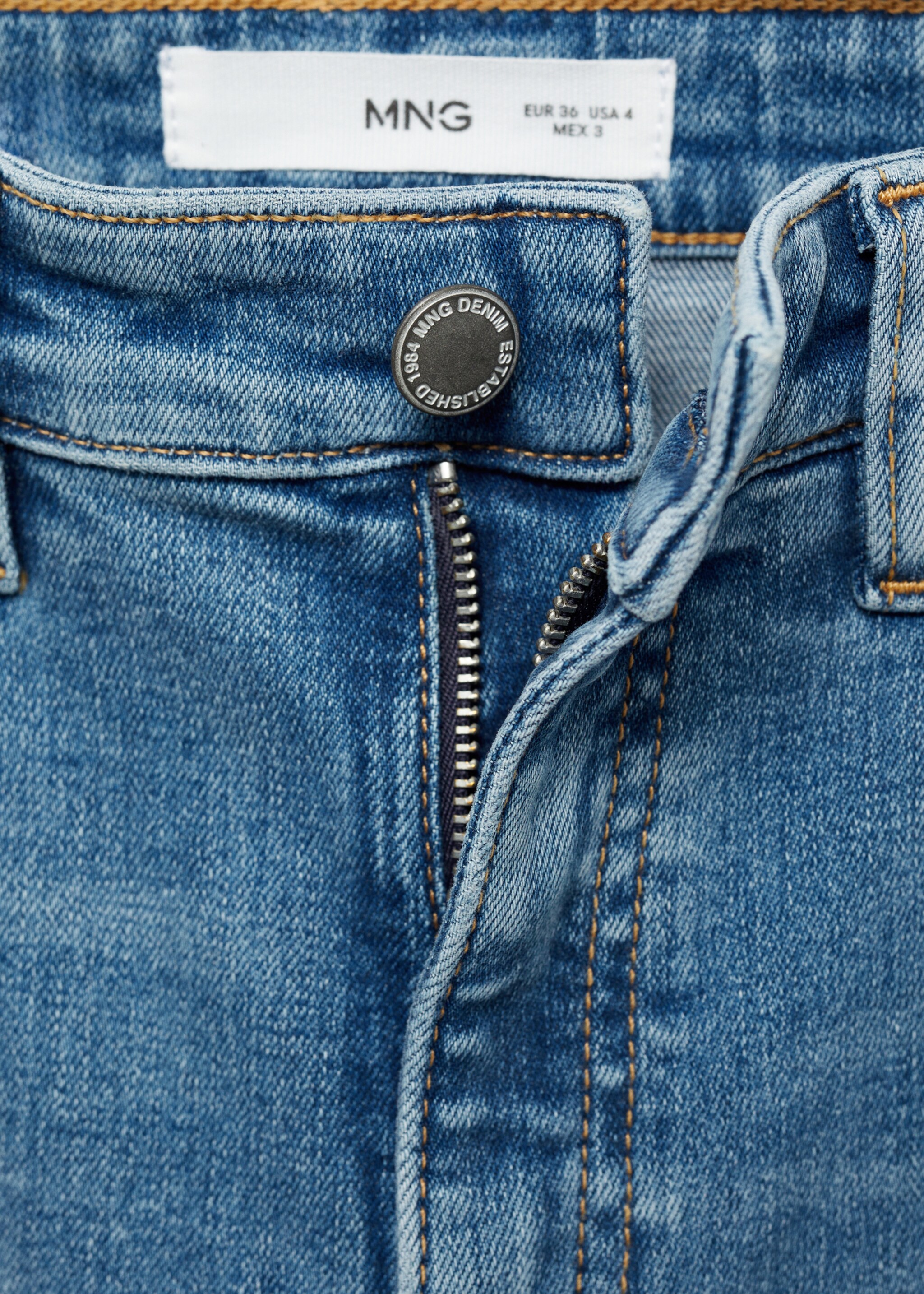 Mid-rise skinny jeans - Details of the article 8, Medium Blue. Ref: 87084069-00.