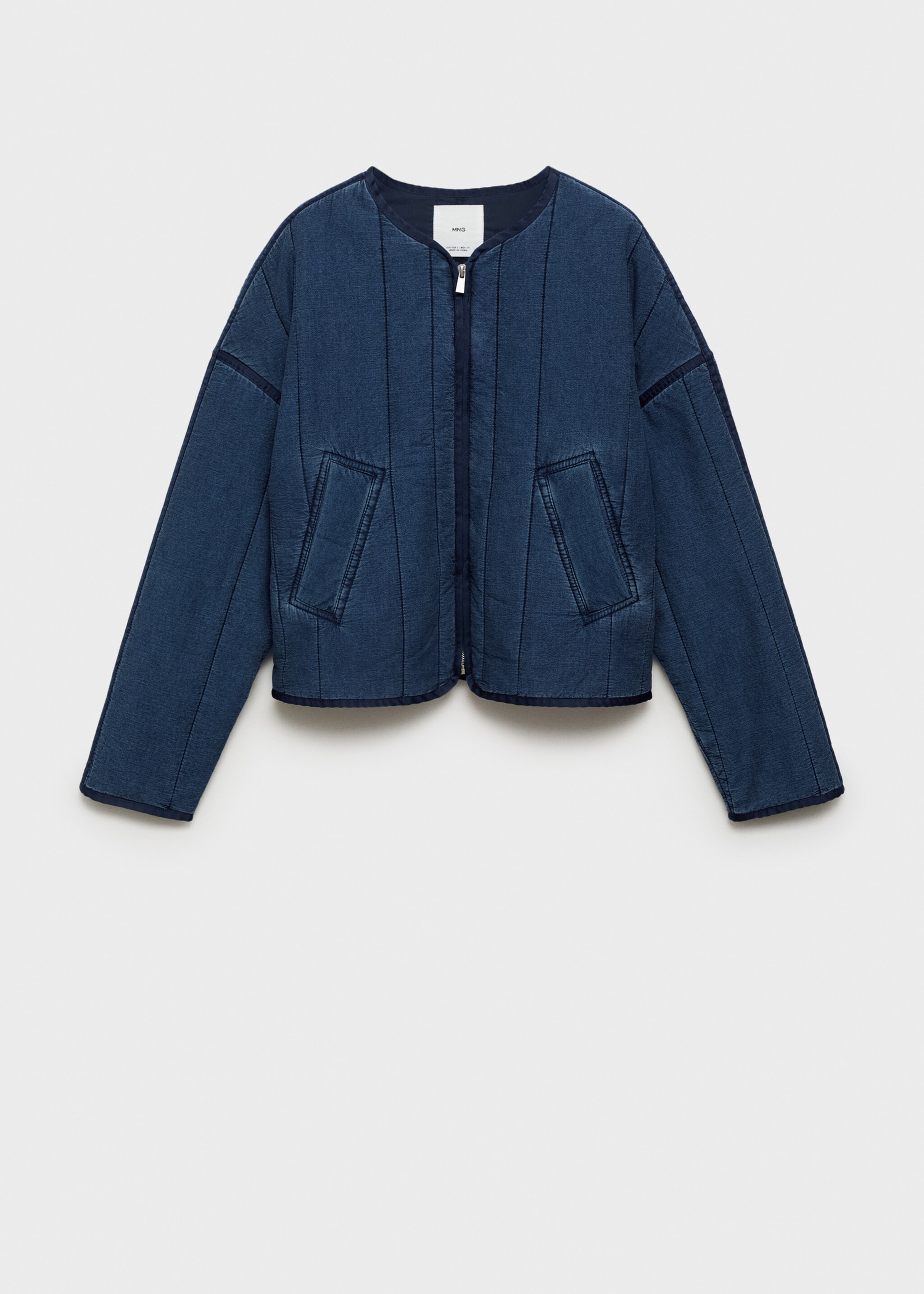 Veste bomber matelassée - Article sans modèle, Bleu foncé. Ref: 87084072-00.