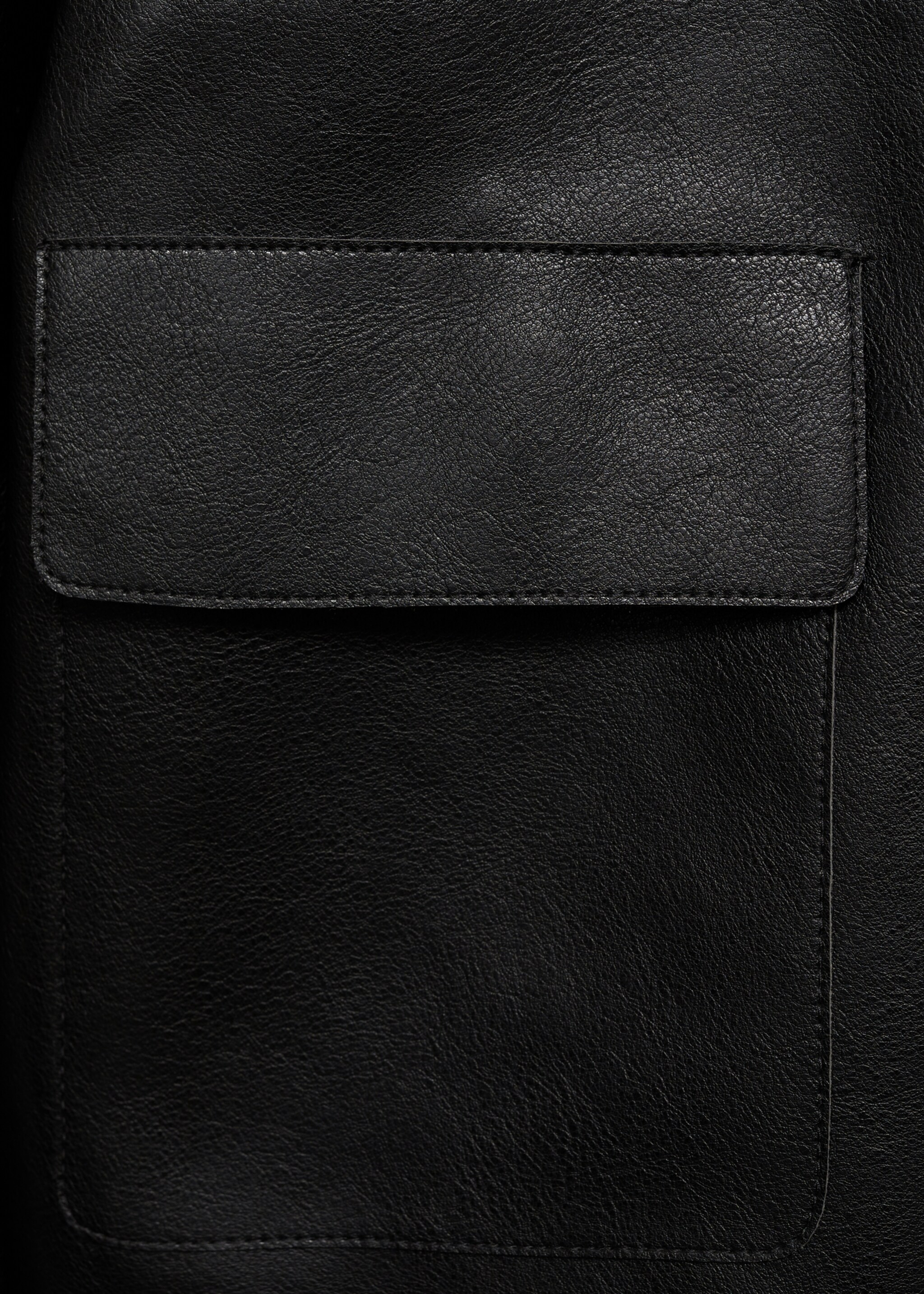 Faux-leather jacket with pockets - Details of the article 0, Black. Ref: 87084073-00.