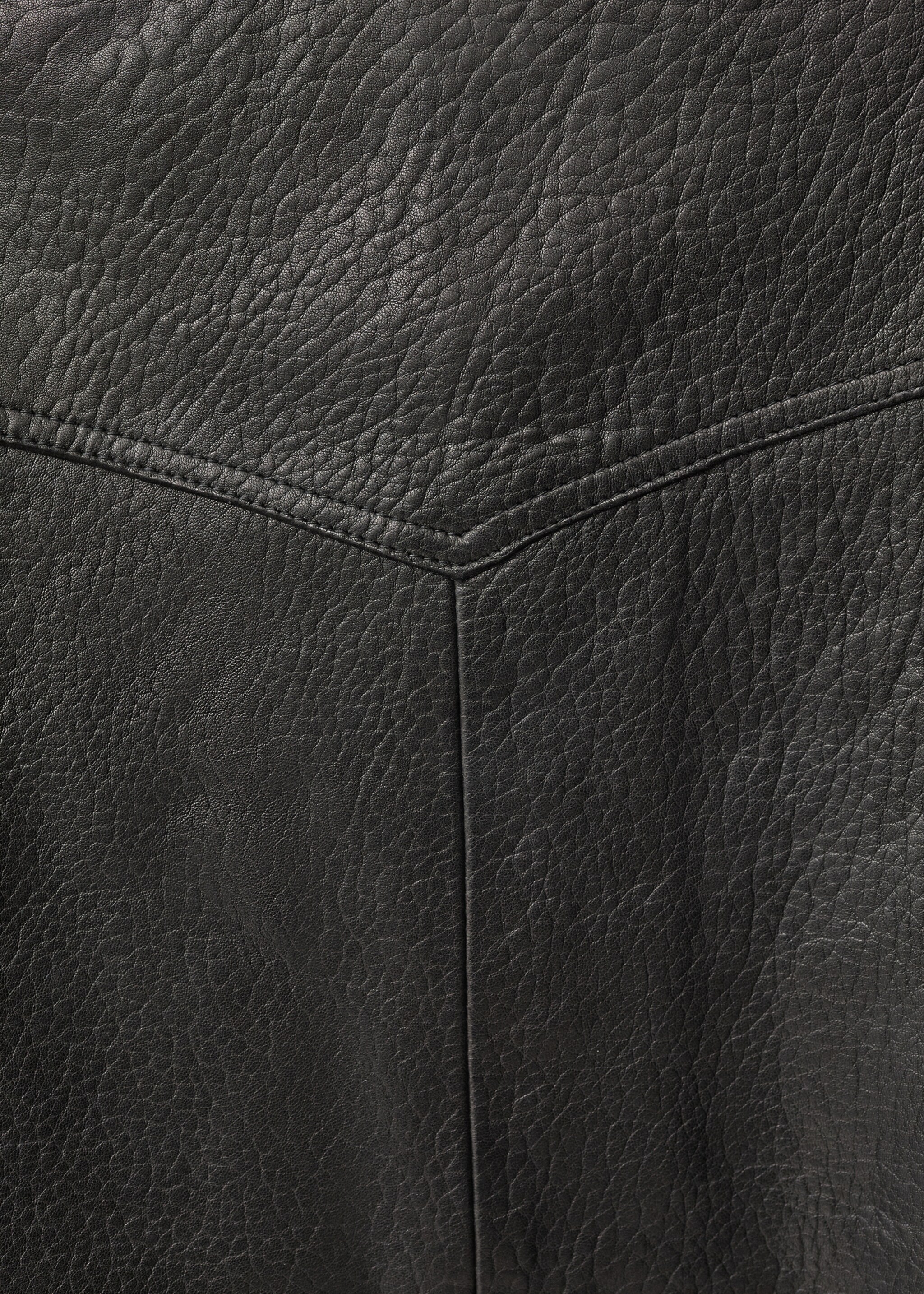 Lapels leather jacket - Details of the article 0, Black. Ref: 87084075-00.