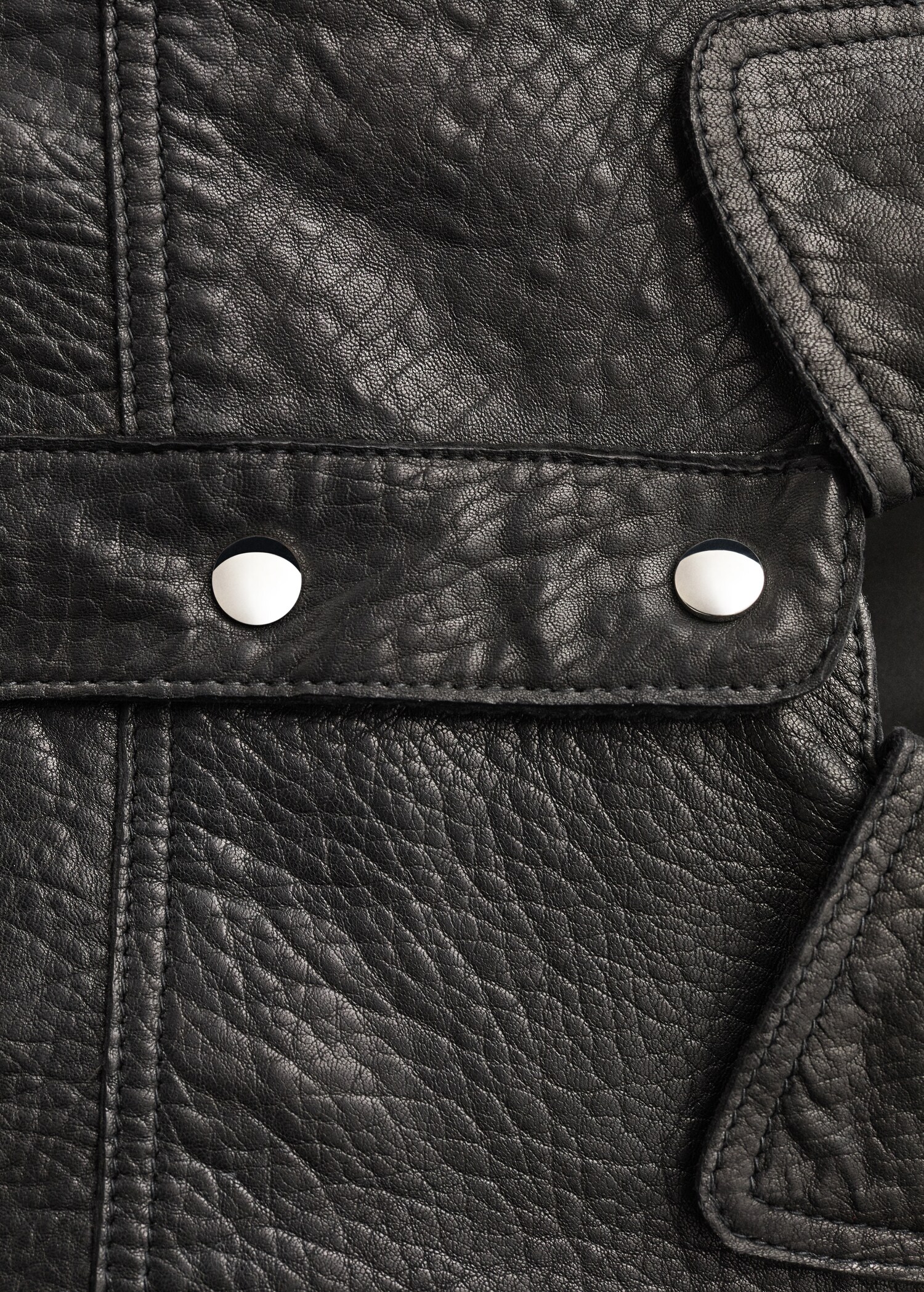 Lapels leather jacket - Details of the article 8