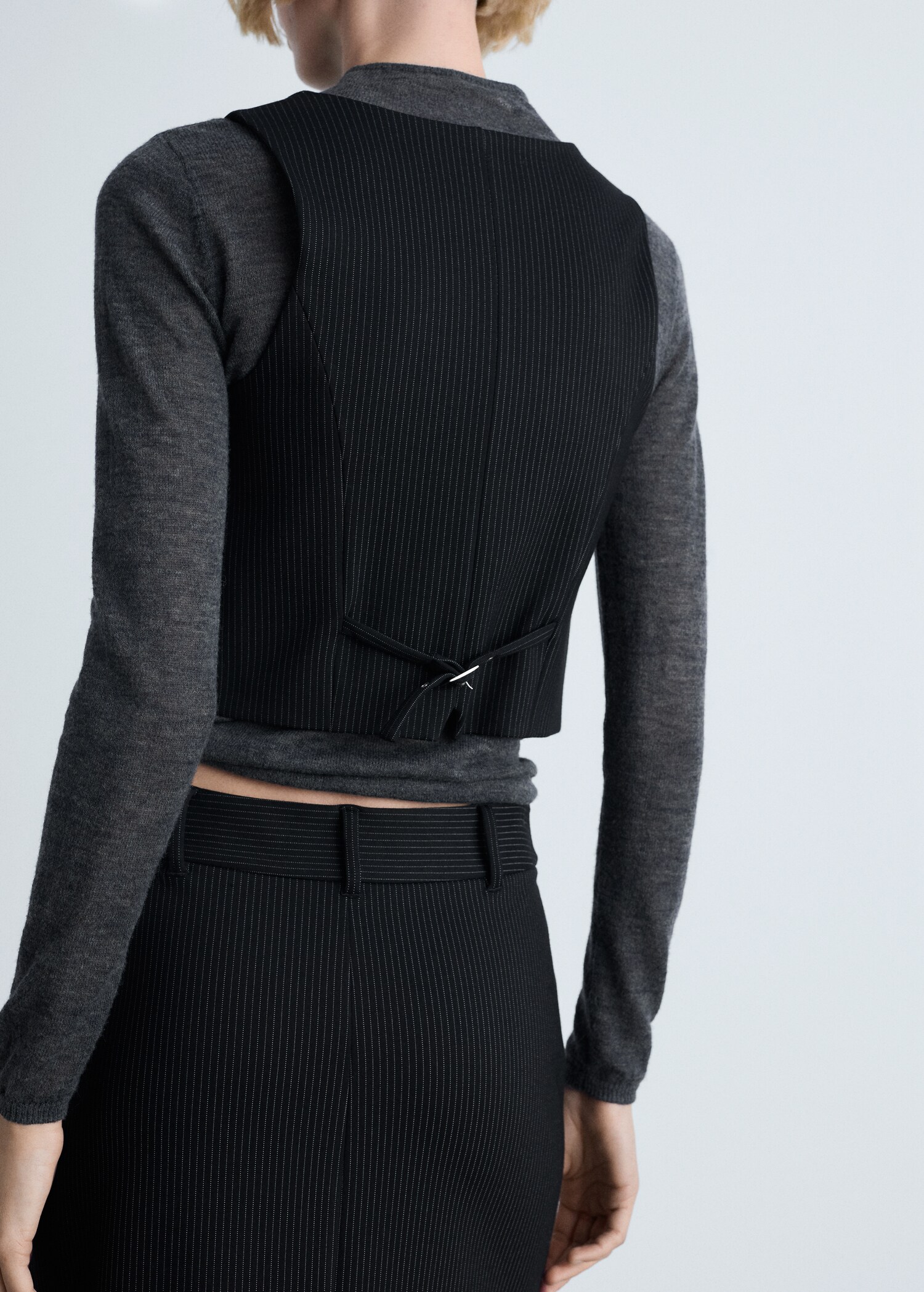 Gilet de costume à fines rayures - Verso de l’article