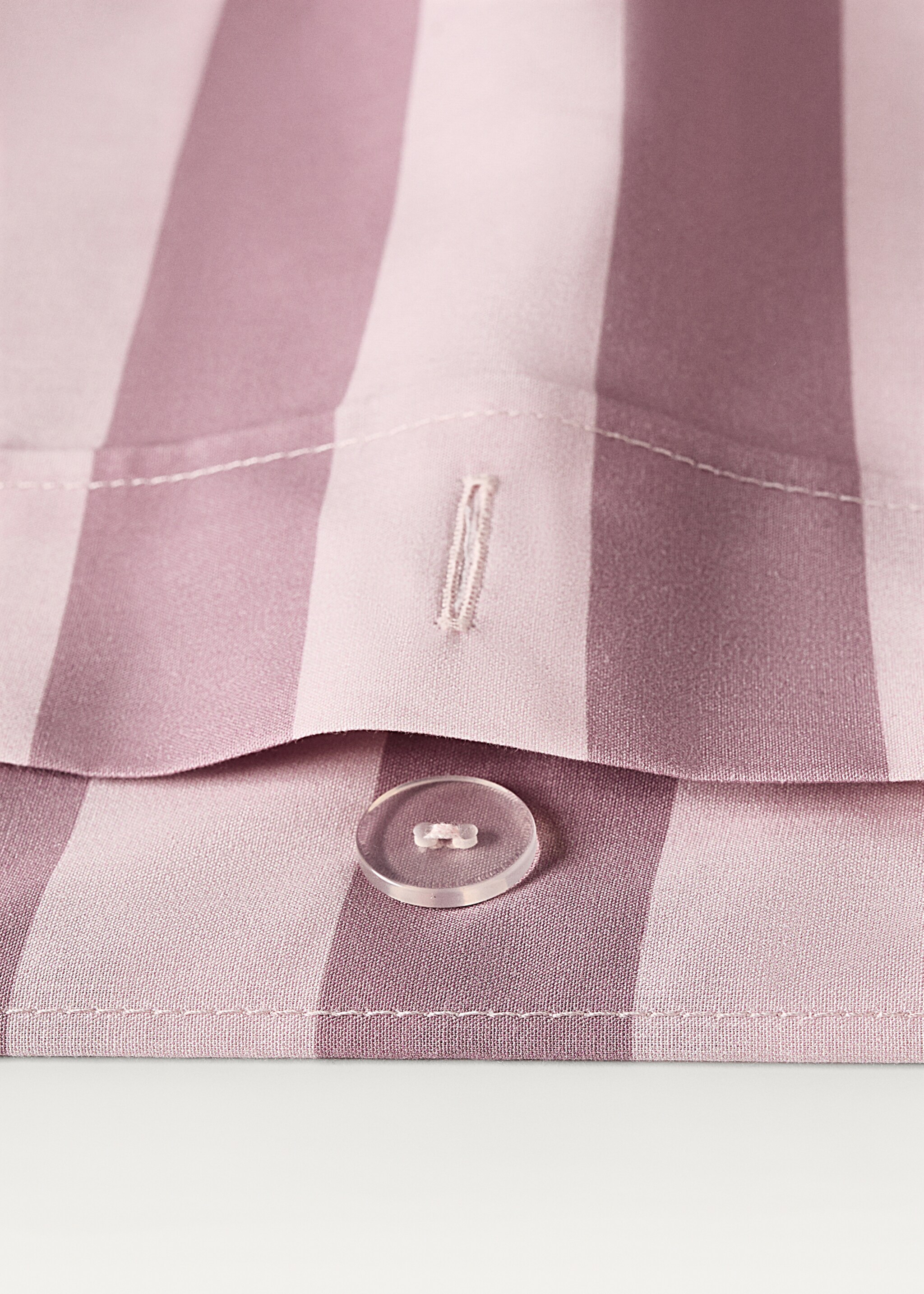 Grof gestreept dekbedovertrek van perkalkatoen voor kinderbed 90 cm - Detail van het artikel 1, Roze. Ref: 87084086-00.