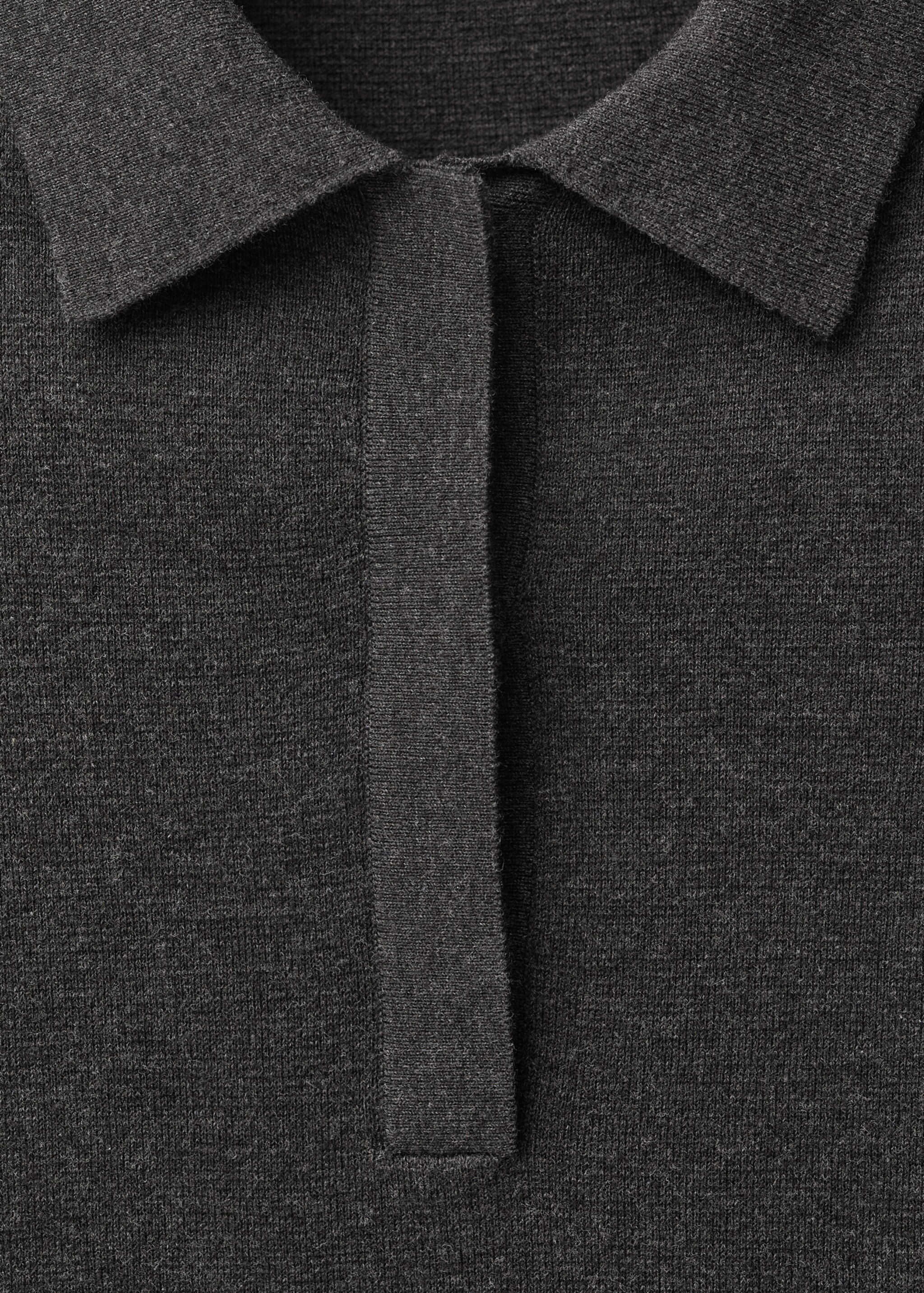 Wool-blend polo-neck sweater - Details of the article 8, Charcoal. Ref: 87084087-00.