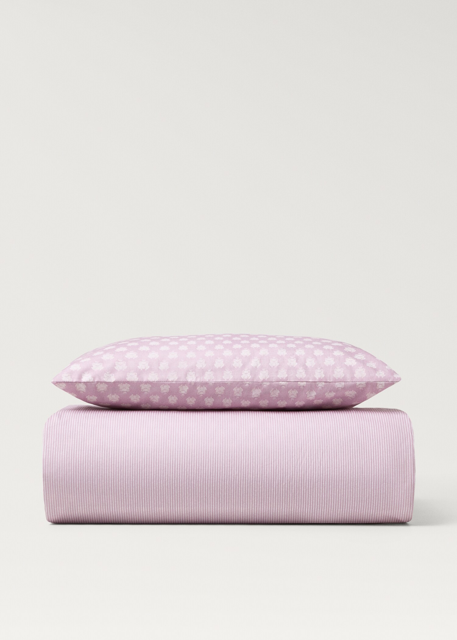 Cotton percale reversible duvet cover for cot - Details of the article 1