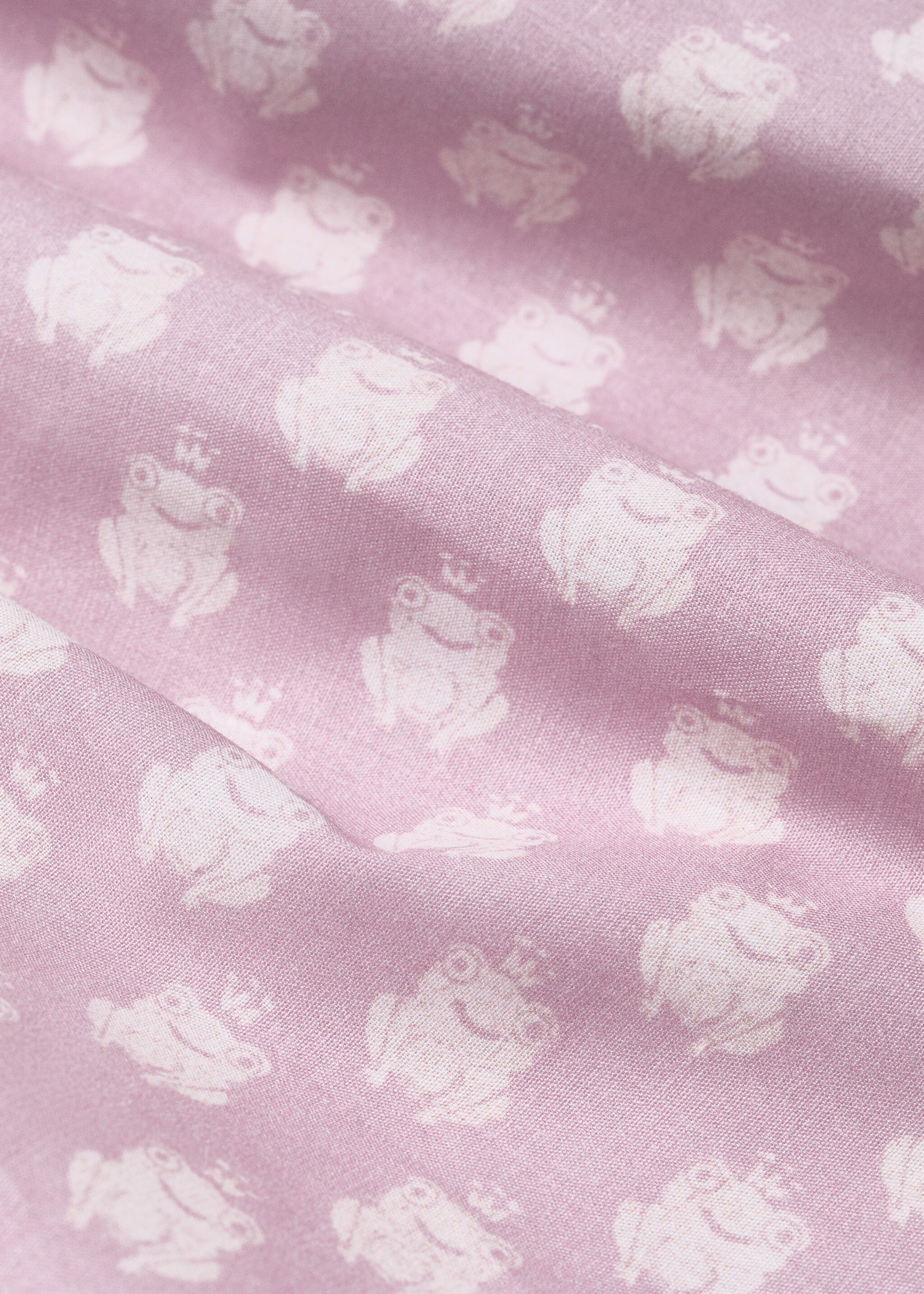 Cotton percale reversible duvet cover for cot - Details of the article 2, Medium Pink. Ref: 87084088-00.