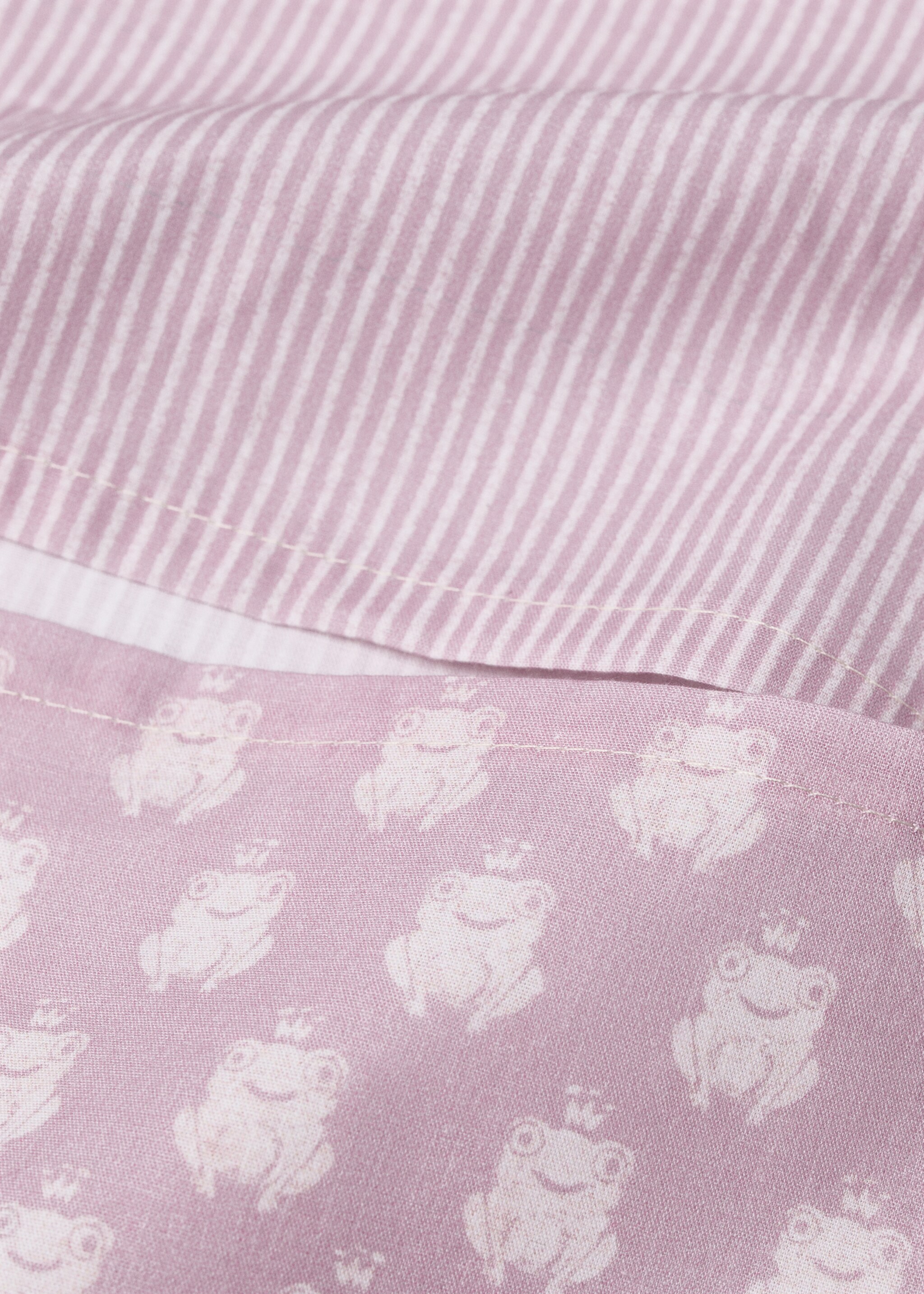 Cotton percale reversible duvet cover for cot - Details of the article 3, Medium Pink. Ref: 87084088-00.