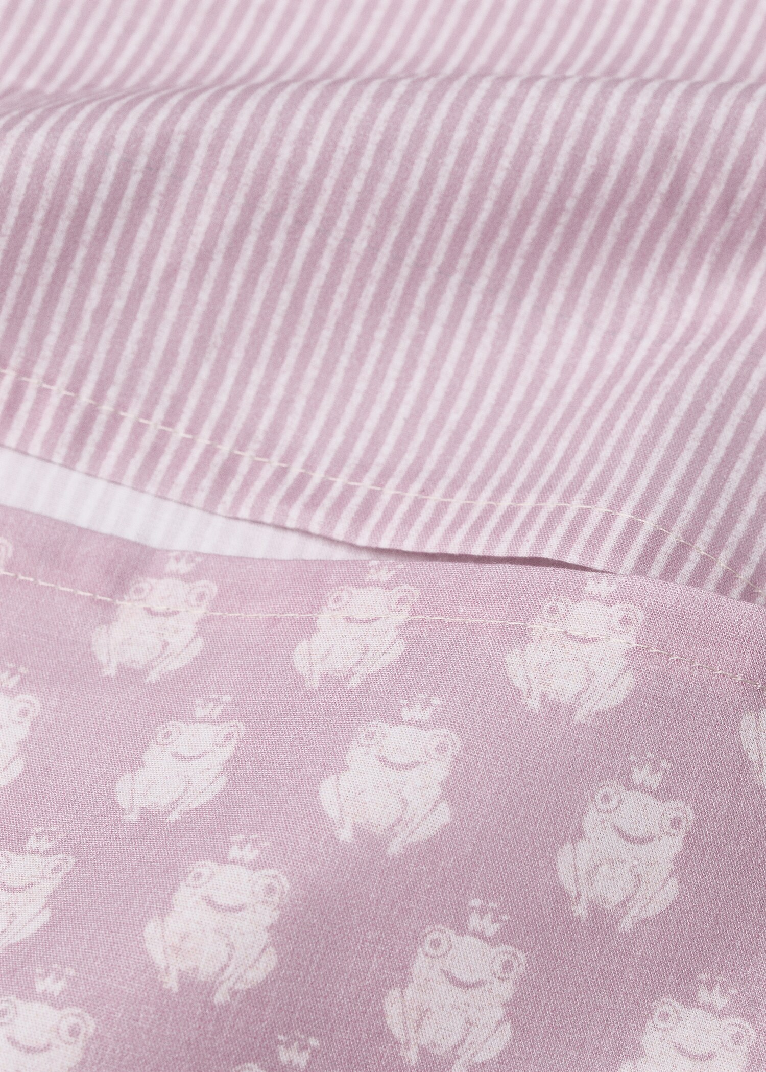 Cotton percale reversible duvet cover for cot - Details of the article 3