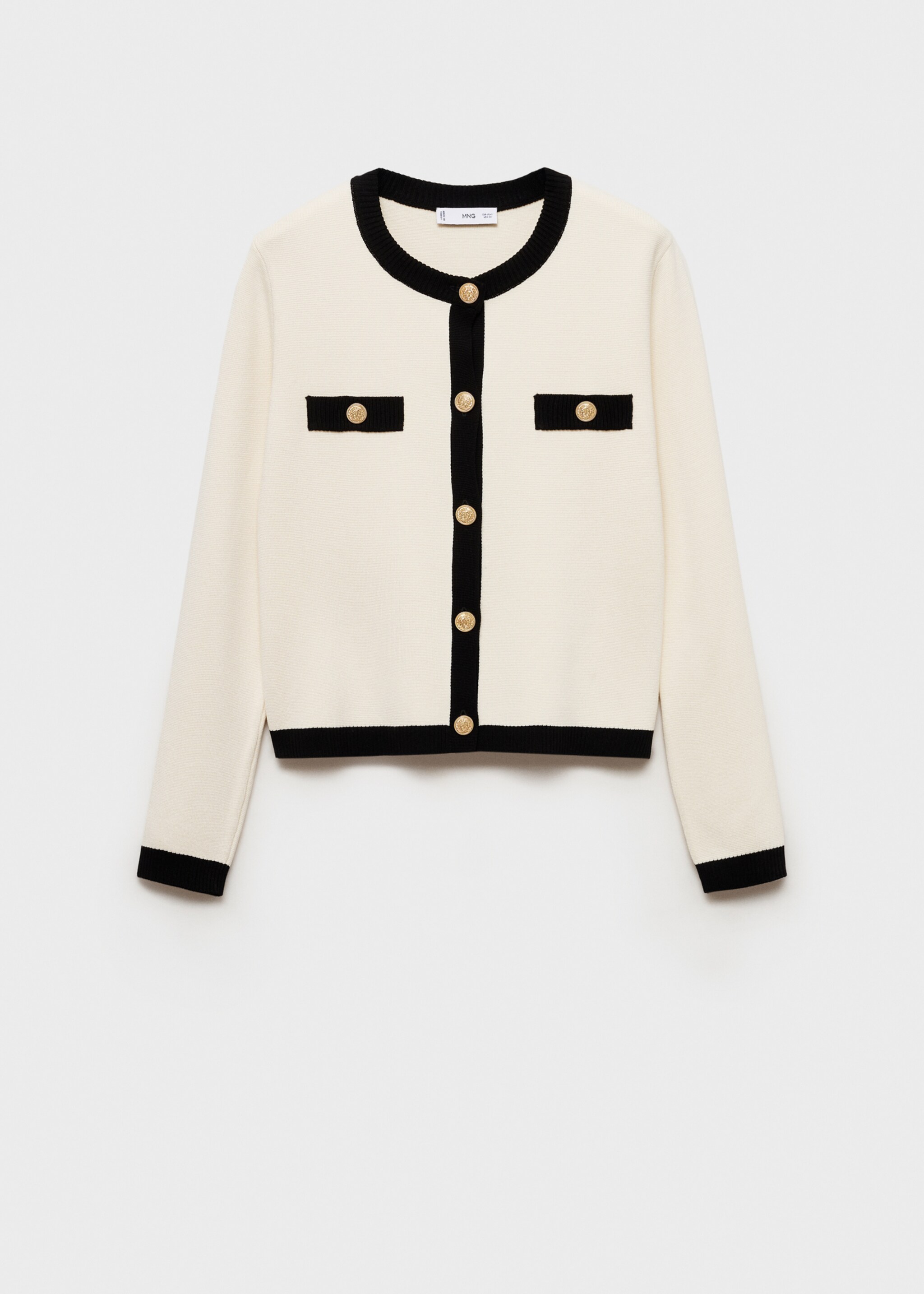 Strickjacke mit Schmuckknöpfen - Artikel ohne Model, Ecru. Ref: 87084089-00.