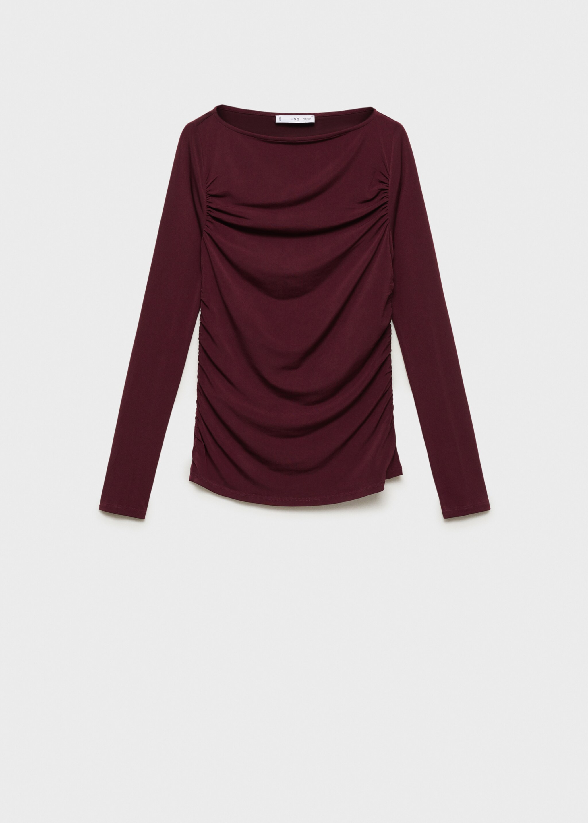 Draped fitted t-shirt - Article without model, Wine. Ref: 87084091-00.