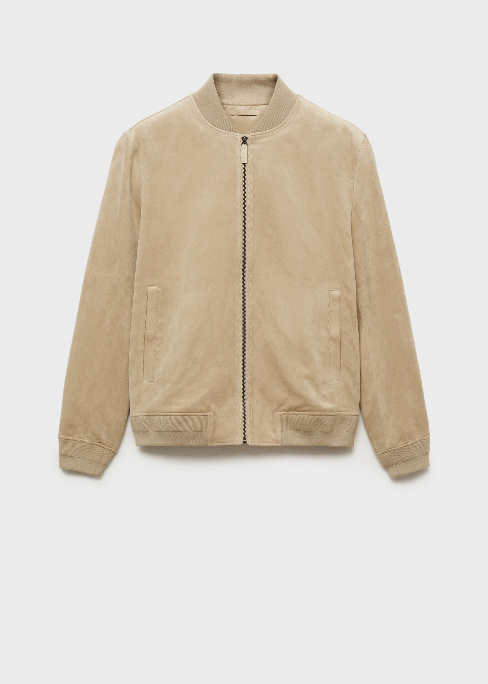 Bomberjacke mit Wildleder-Effekt - Artikel ohne Model, Ecru. Ref: 87084386-00.