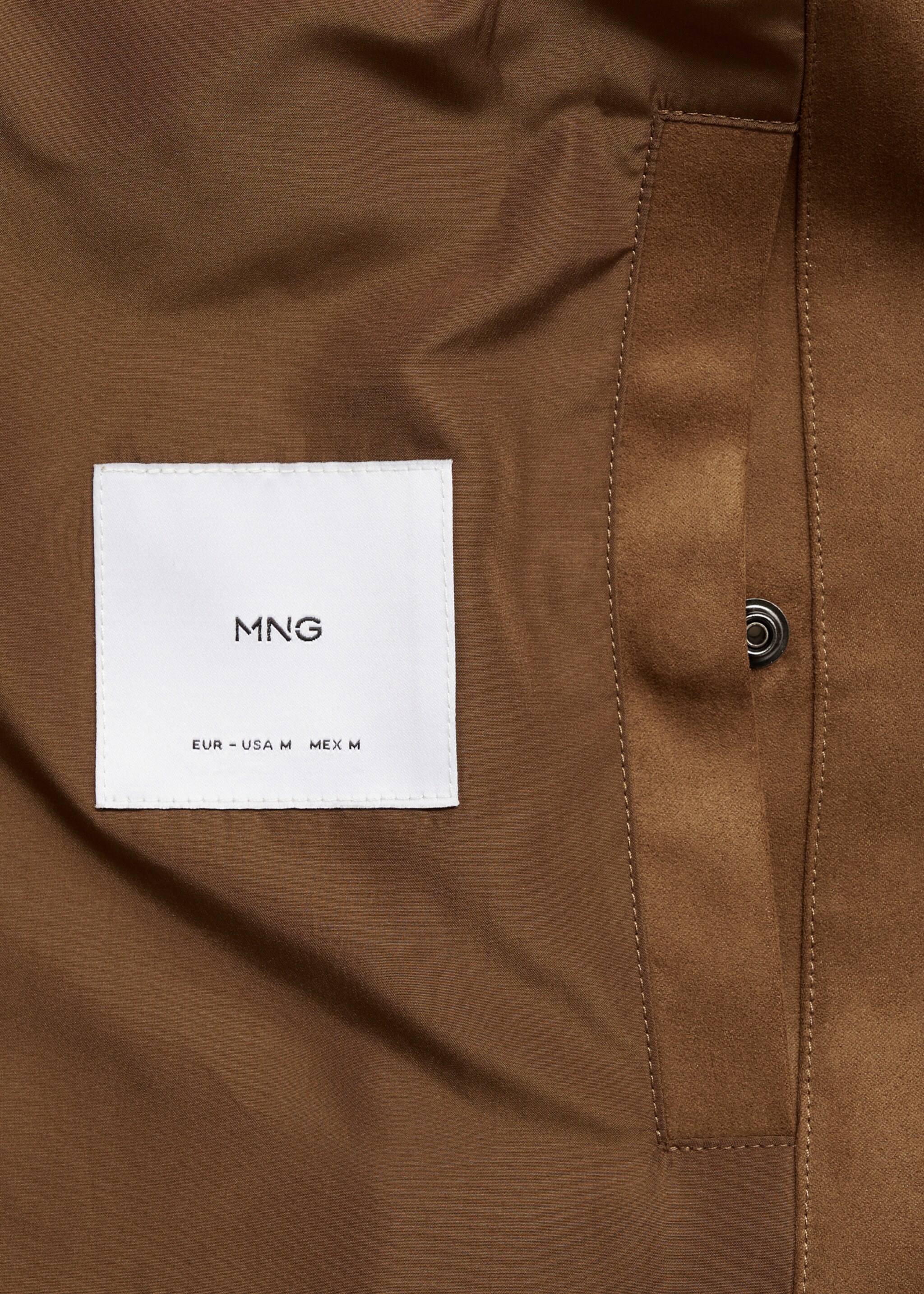 Bomberjacke mit Wildleder-Effekt - Detail des Artikels 0, Kognac. Ref: 87084386-00.