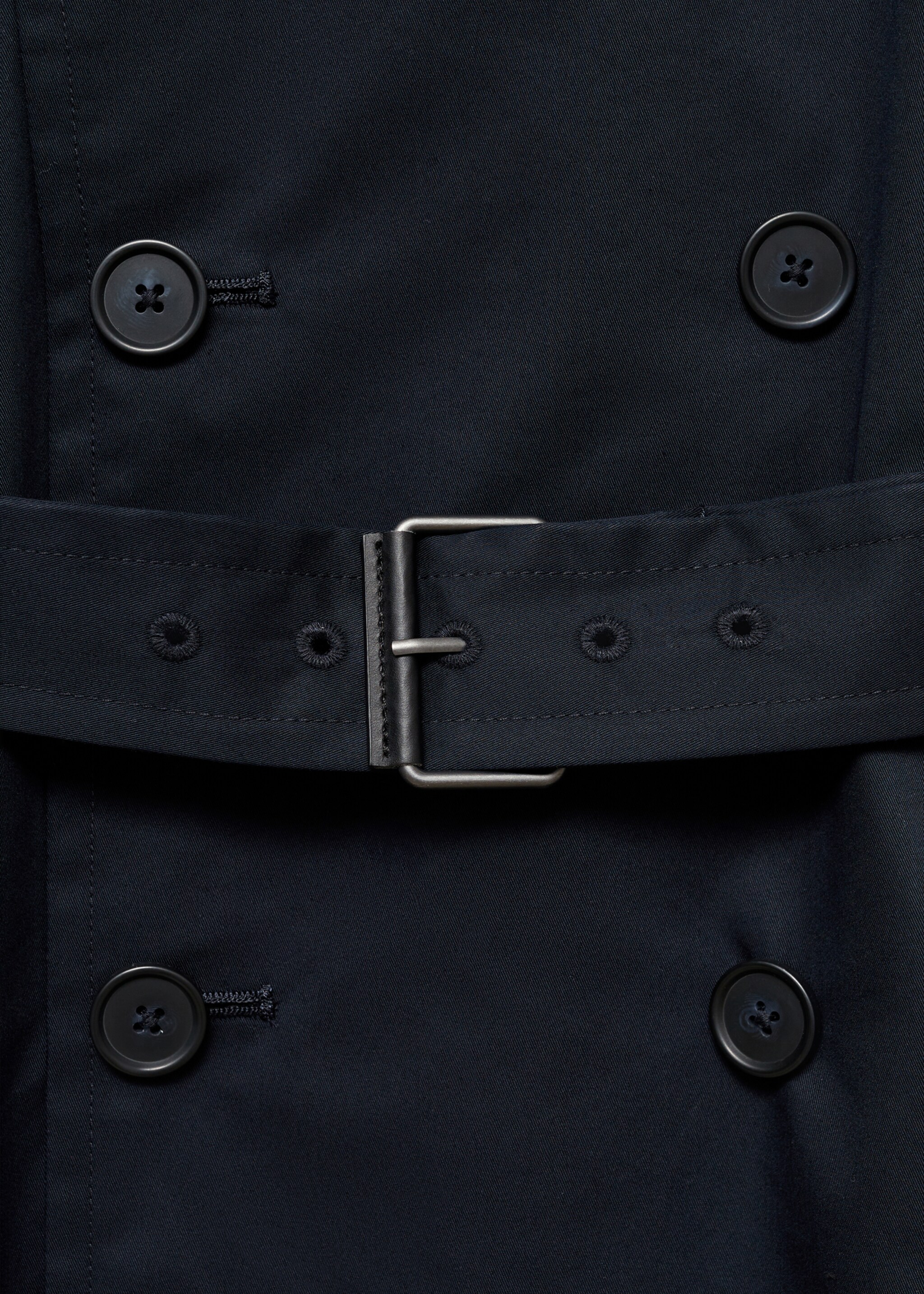 Water-repellent belted trench coat - Details of the article 8, Night Blue. Ref: 87084387-00.