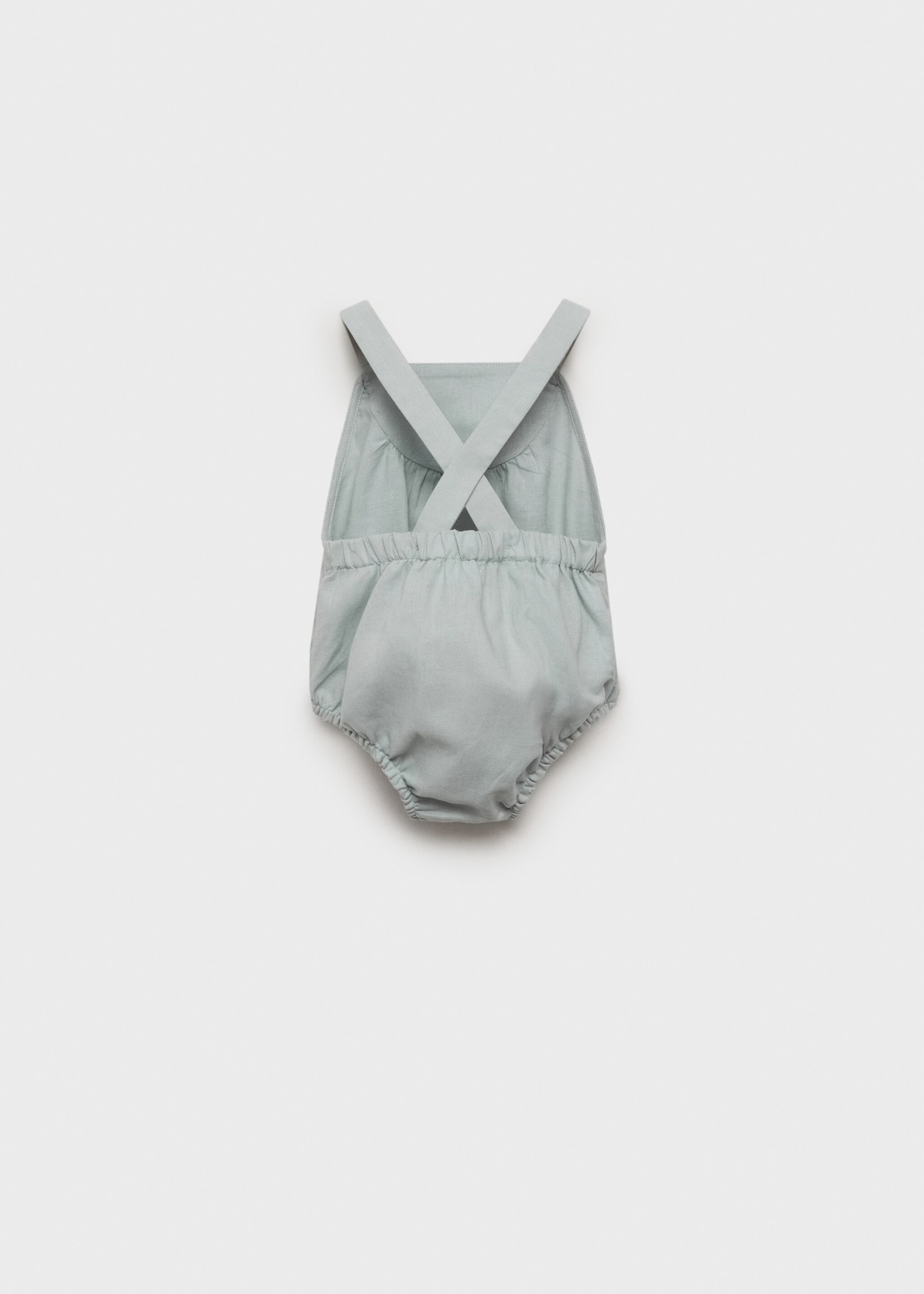 Pelele lino - Reverso del artículo, Verde agua. Ref: 87084389-00.