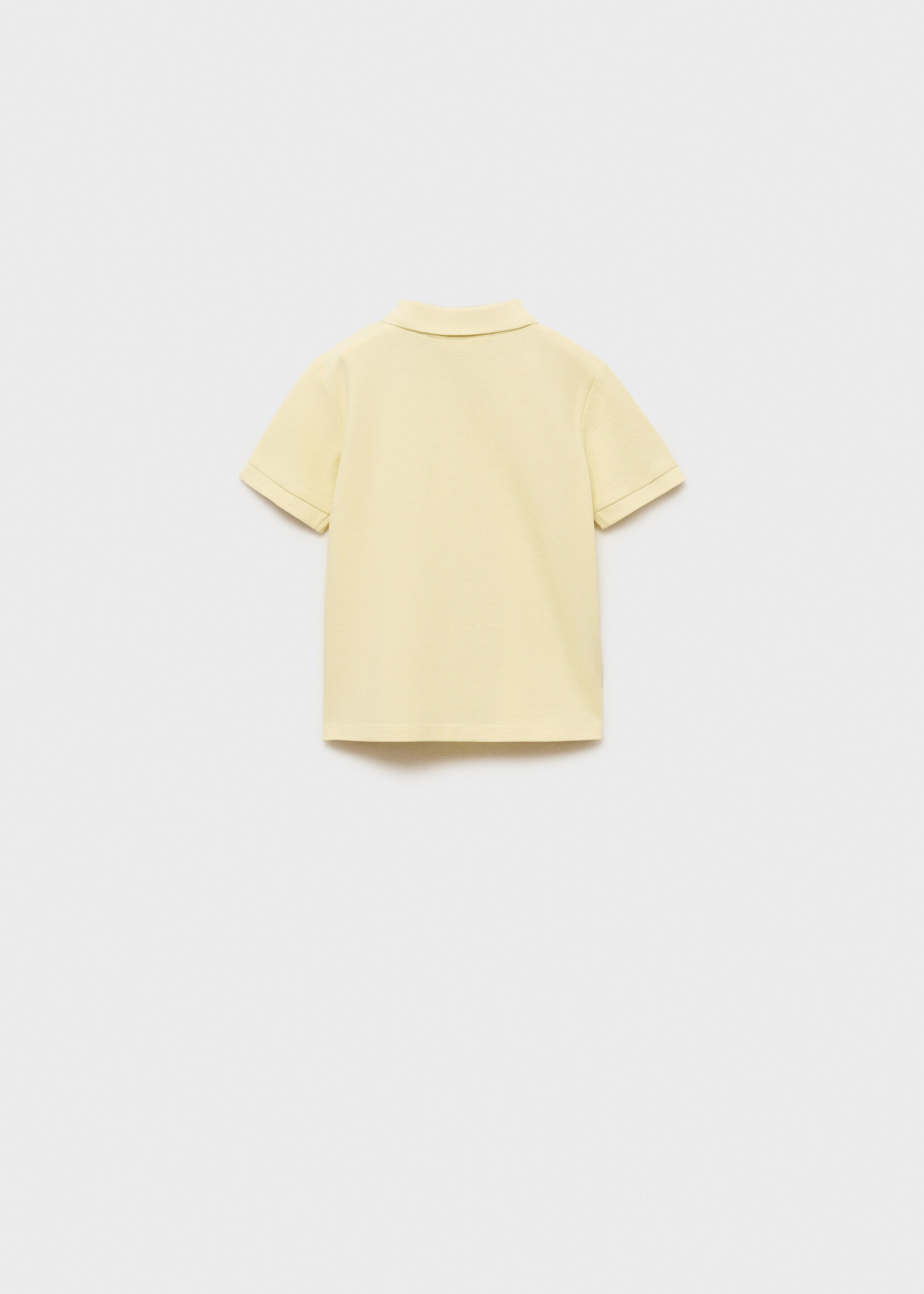 Gebreid poloshirt met korte mouw - Achterkant van het artikel, Pastelgeel. Ref: 87084390-00.