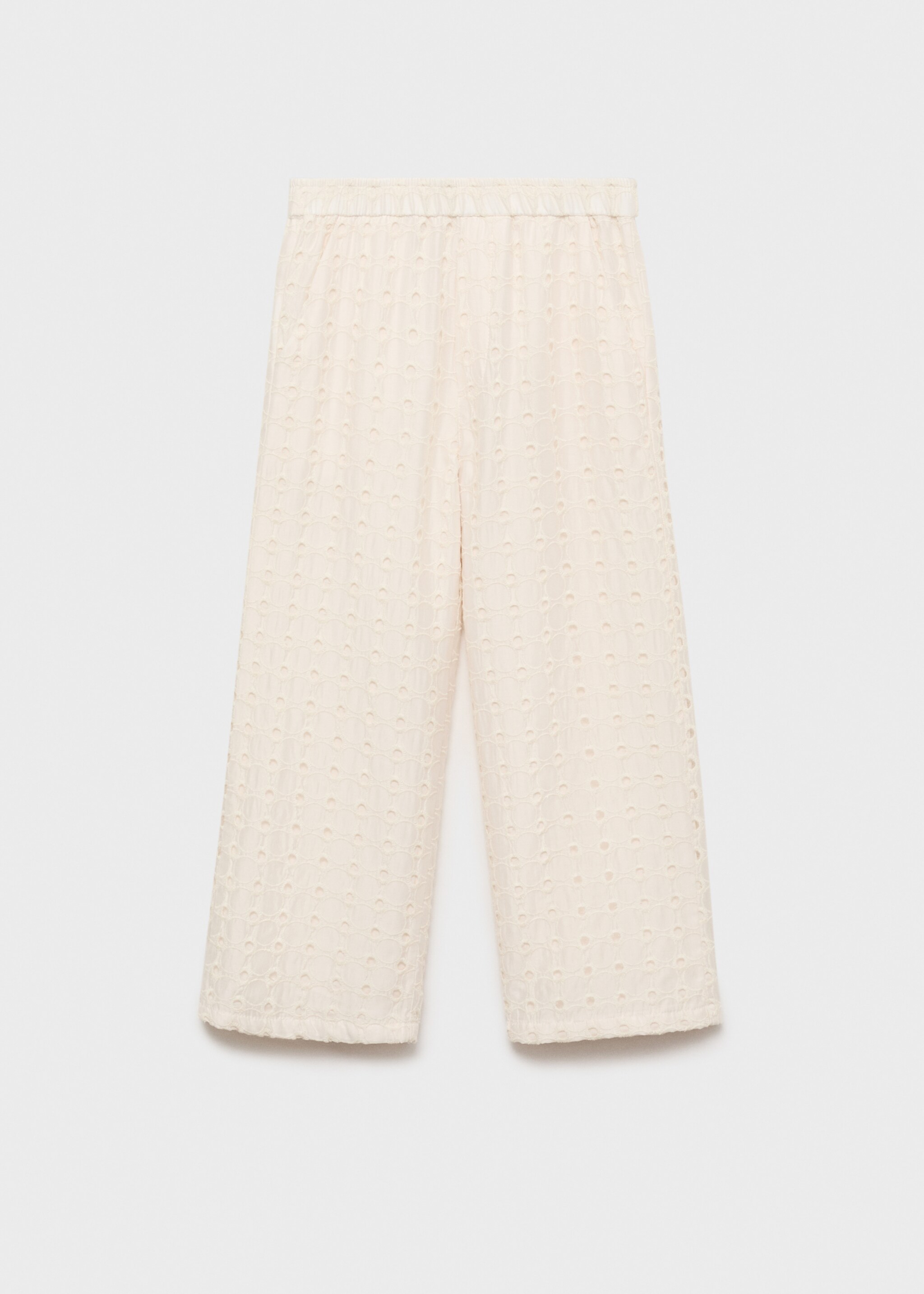 Swiss embroidered culotte trousers - Article without model, Ecru. Ref: 87084393-00.