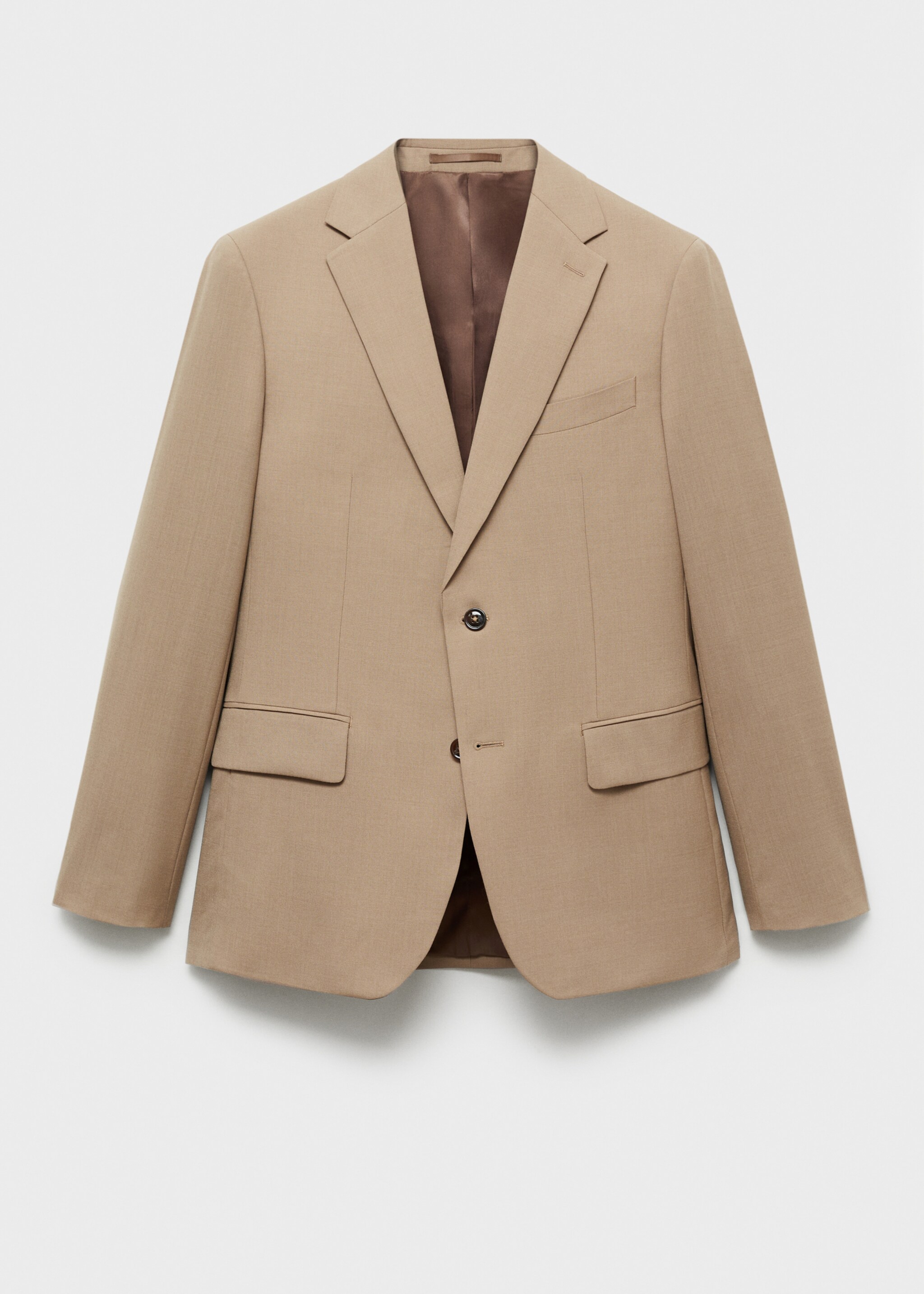 Turin 100% virgin wool suit jacket - Article without model, Beige. Ref: 87084396-00.