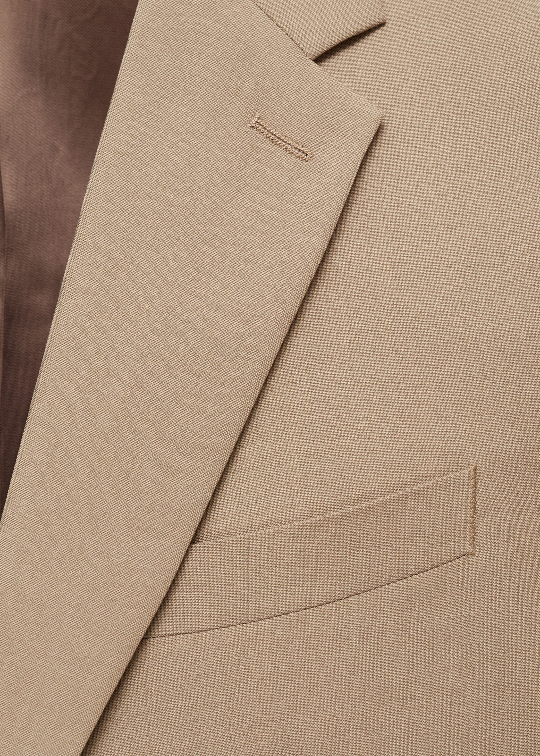 Turin 100% virgin wool suit jacket - Details of the article 8, Beige. Ref: 87084396-00.