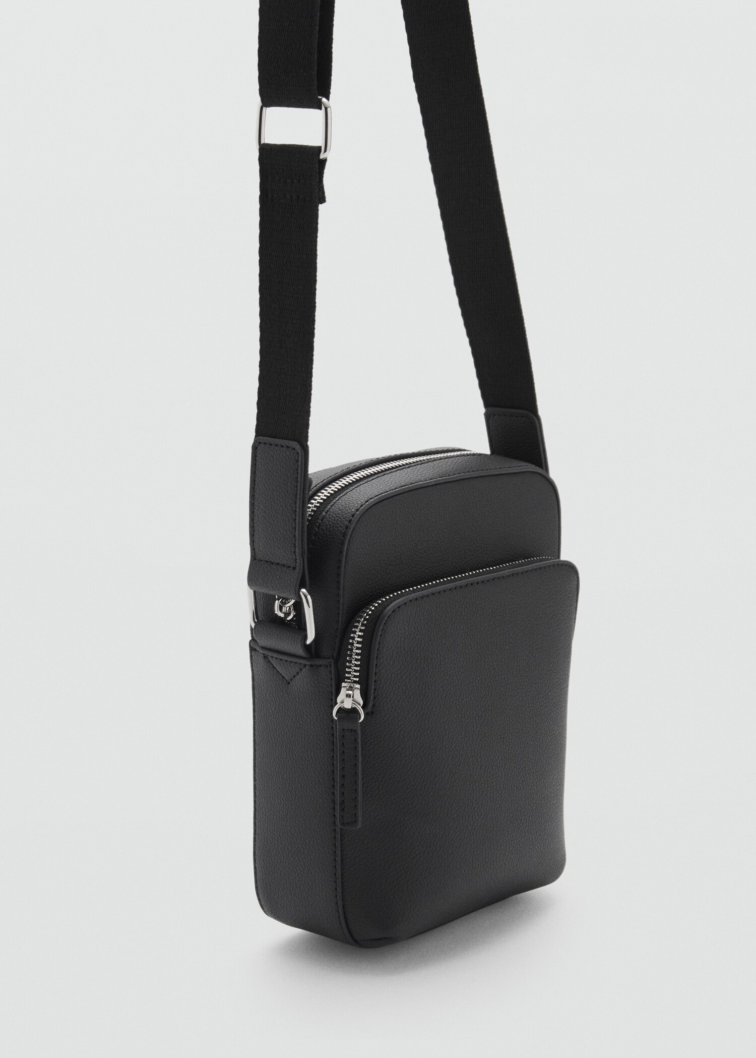 Patent faux-leather shoulder bag - Medium plane