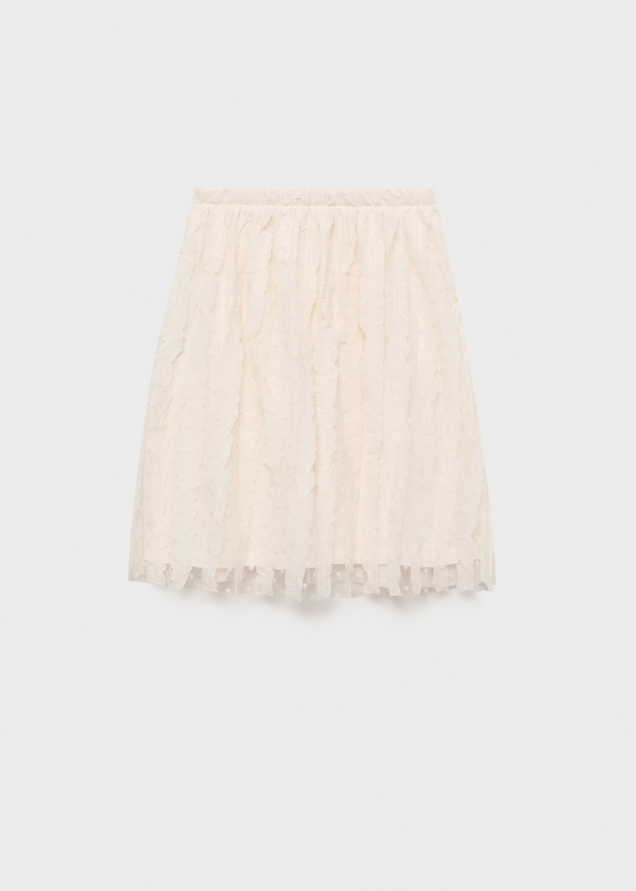 Contrast panels tulle skirt - Article without model, Ecru. Ref: 87084401-00.