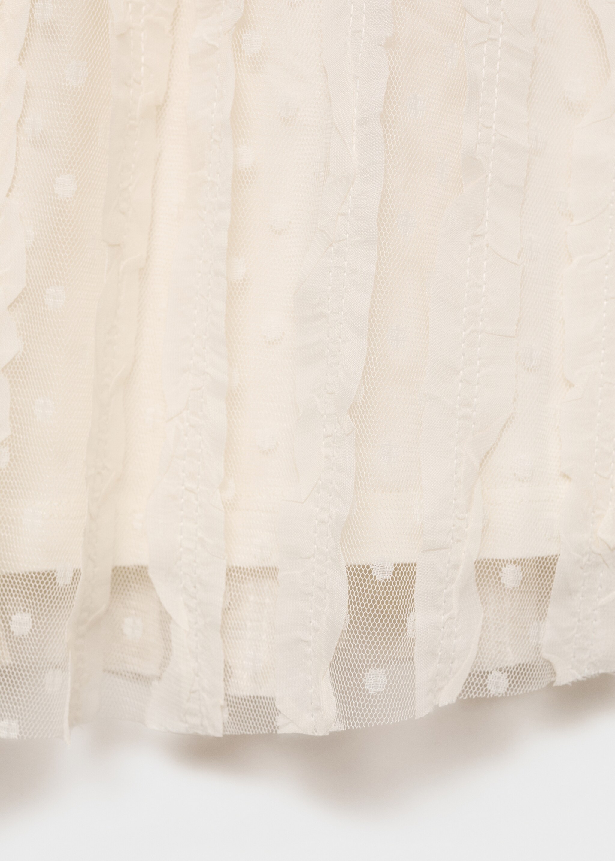 Contrast panels tulle skirt - Details of the article 0, Ecru. Ref: 87084401-00.
