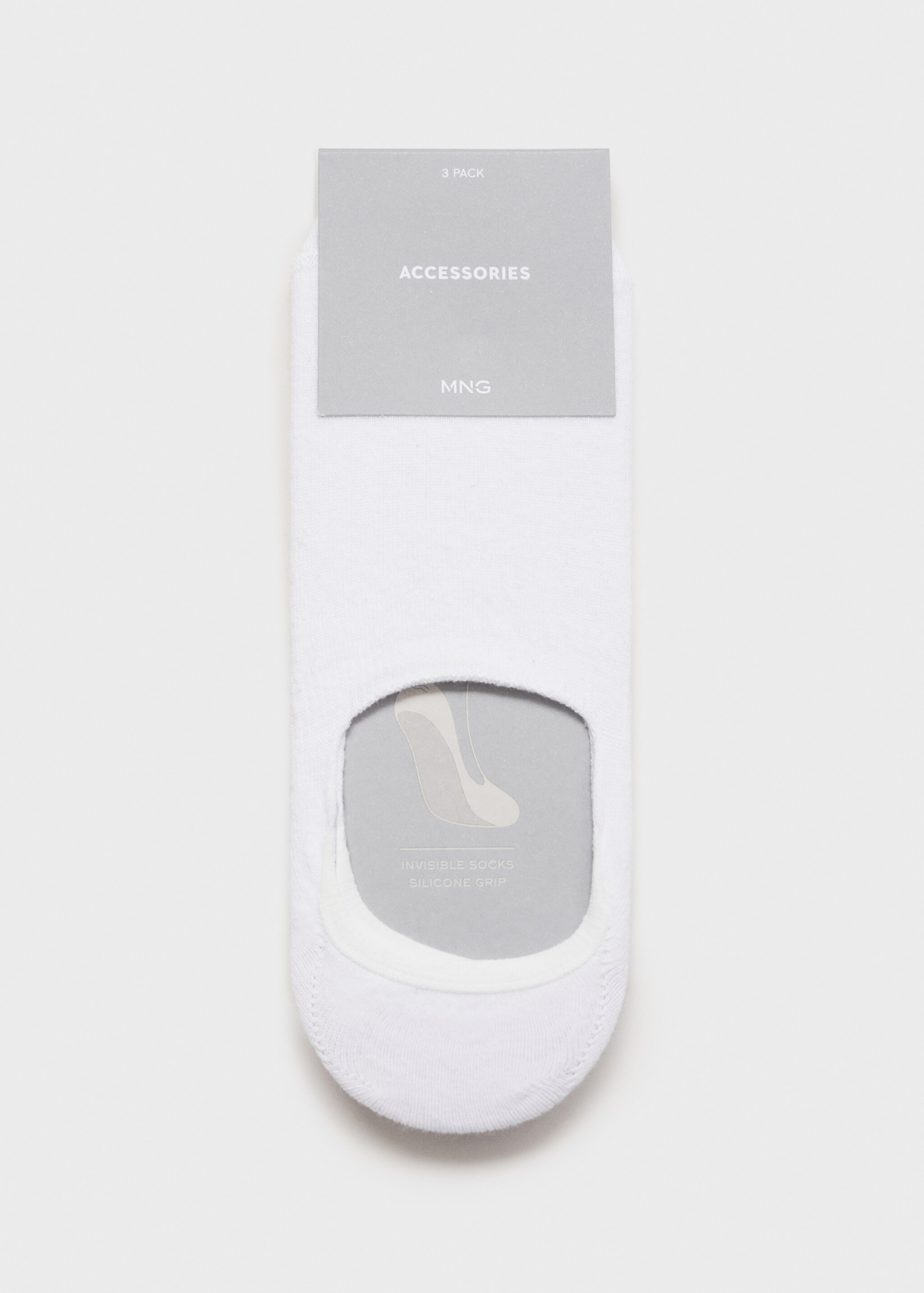 3-pack of invisible socks - Details of the article 0, White. Ref: 87084404-00.