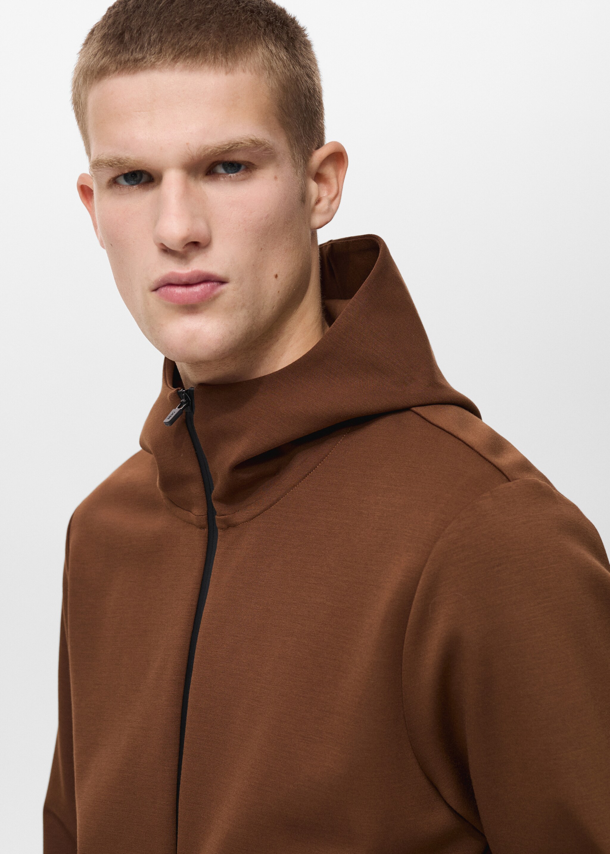 COOLMAX® hooded sweatshirt - Details of the article 1, Burnt Orange. Ref: 87084405-00.