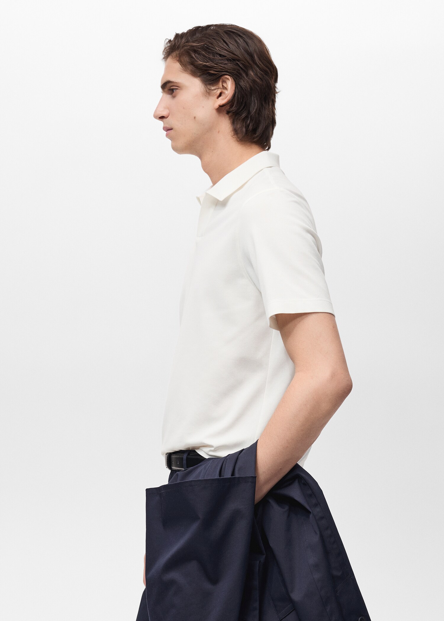 Slim Fit-Poloshirt aus Baumwoll-Piqué - Detail des Artikels 2
