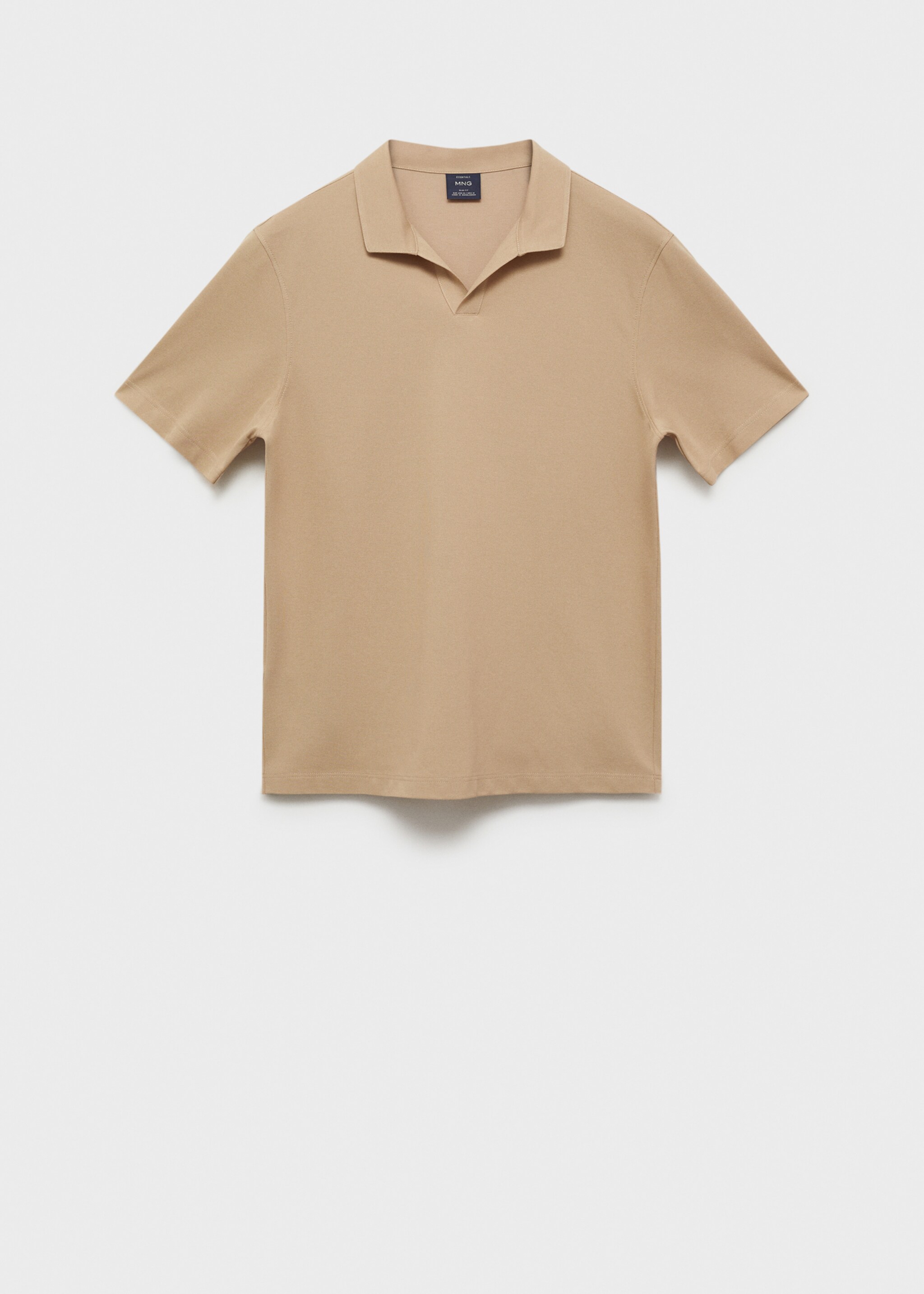 Slim-fit cotton-piqué polo shirt - Article without model, Medium Brown. Ref: 87084409-00.