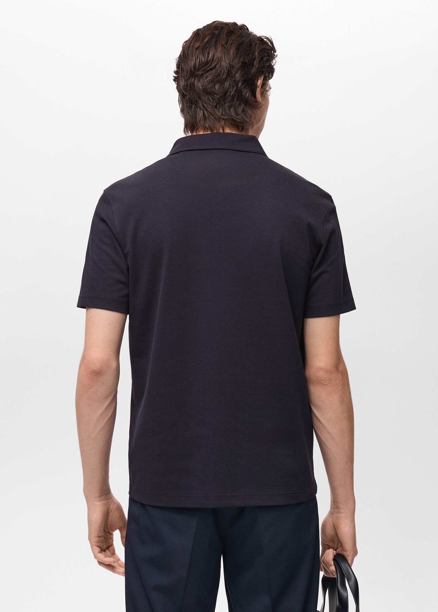 Slim Fit-Poloshirt aus Baumwoll-Piqué - Rückseite des Artikels