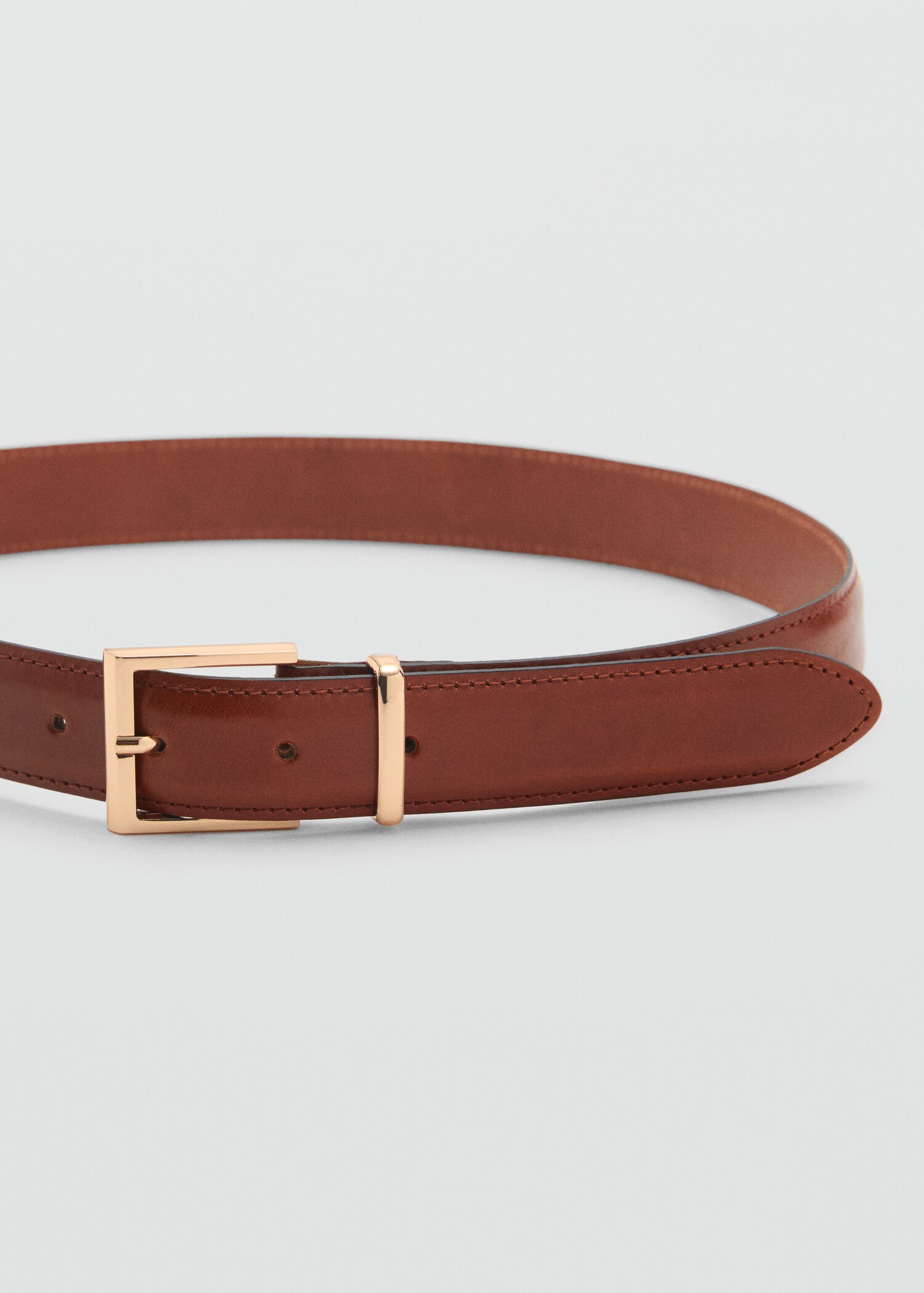 Ceinture cuir boucle carrée - Plan moyen