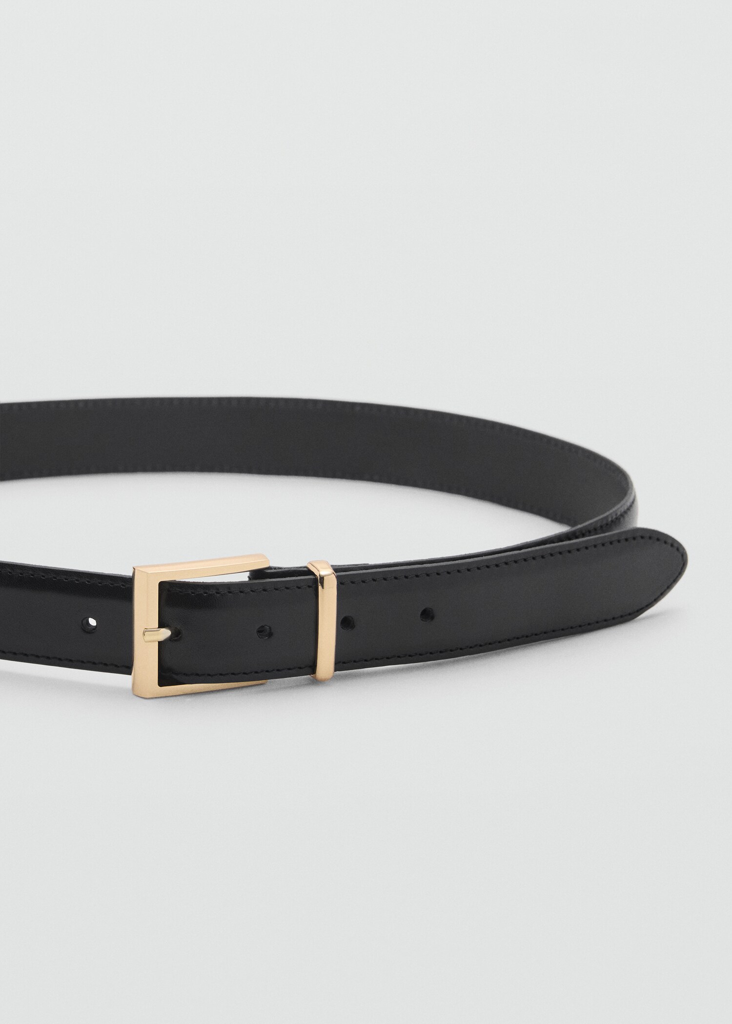 Ceinture cuir boucle carrée - Plan moyen