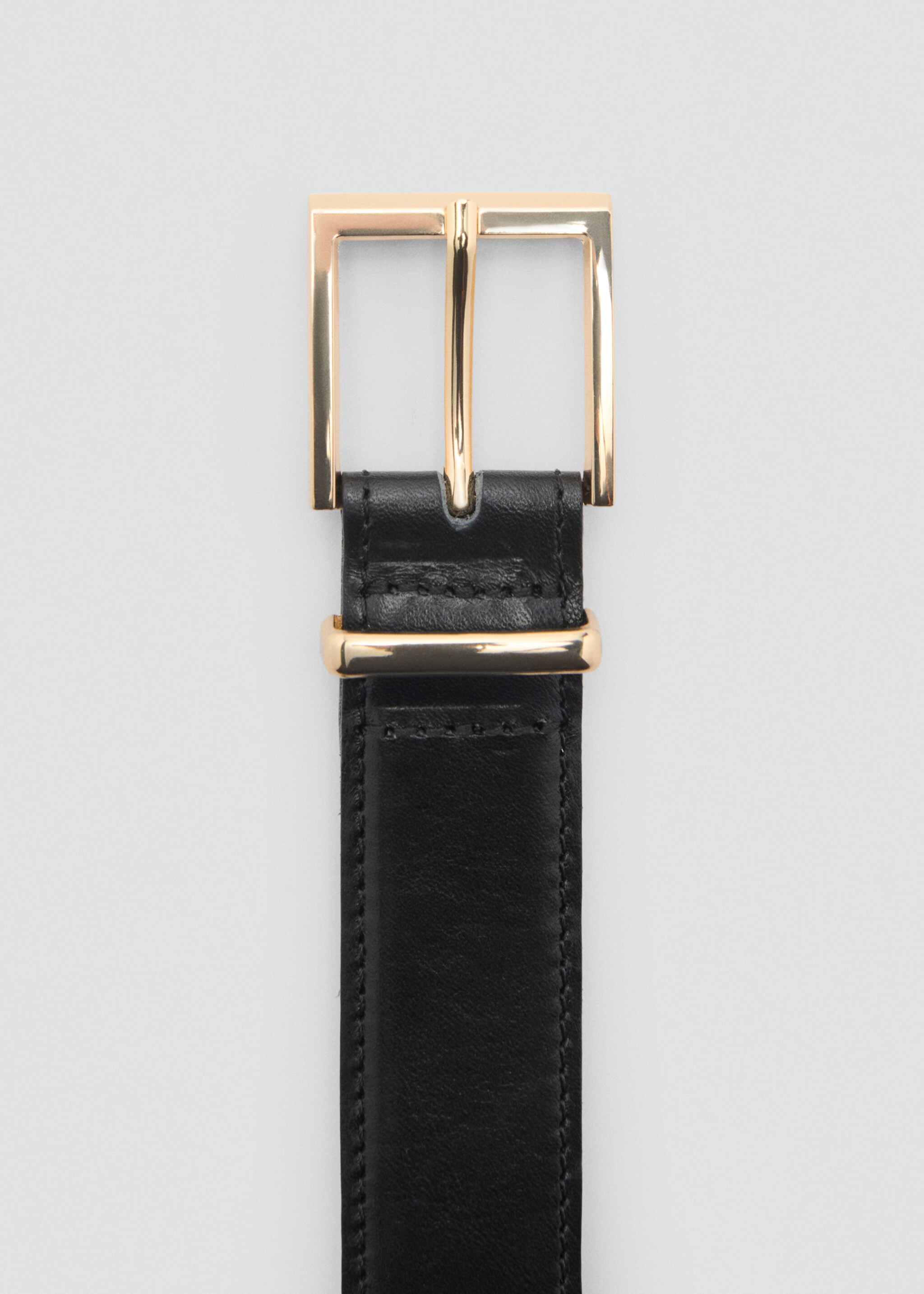 Ceinture cuir boucle carrée - Détail de l'article 1, Noir. Ref: 87084412-00.